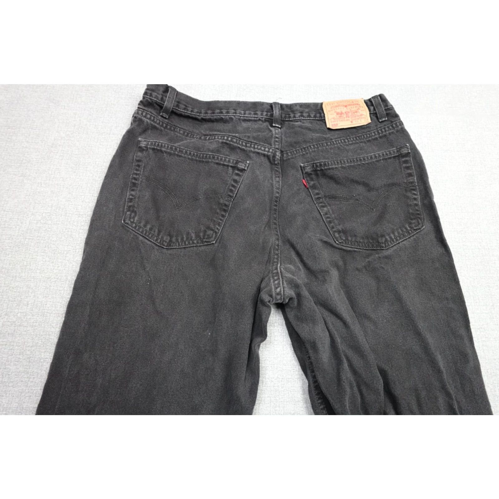 Levi's VINTAGE Levi's 550 Jeans Mens 40x32 Black Regular Fit Western Cowboy Rancher Denim 5-Pocket Pattern Solid Distressed Zip Fly Size US 40 / EU 56 - 5 Thumbnail