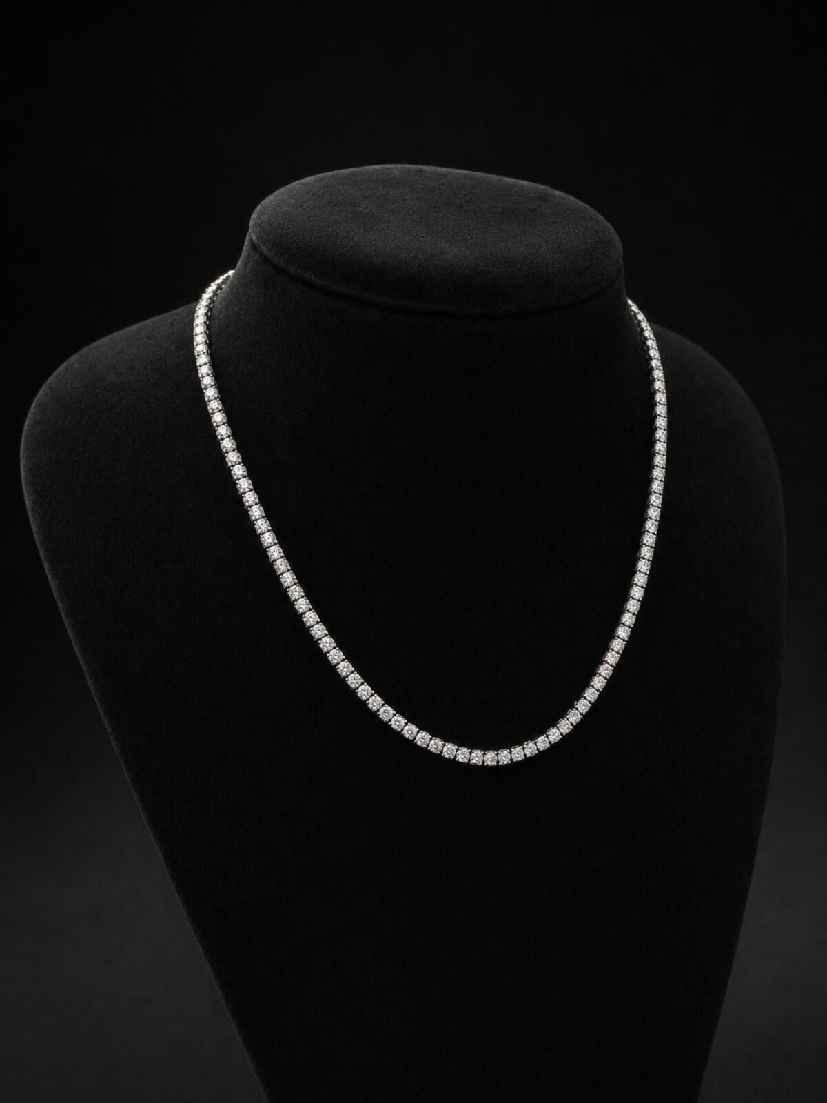 Other Platinum Overlay Moissanite Tennis Necklace - 20 inch, 4mm Size ONE SIZE - 3 Thumbnail
