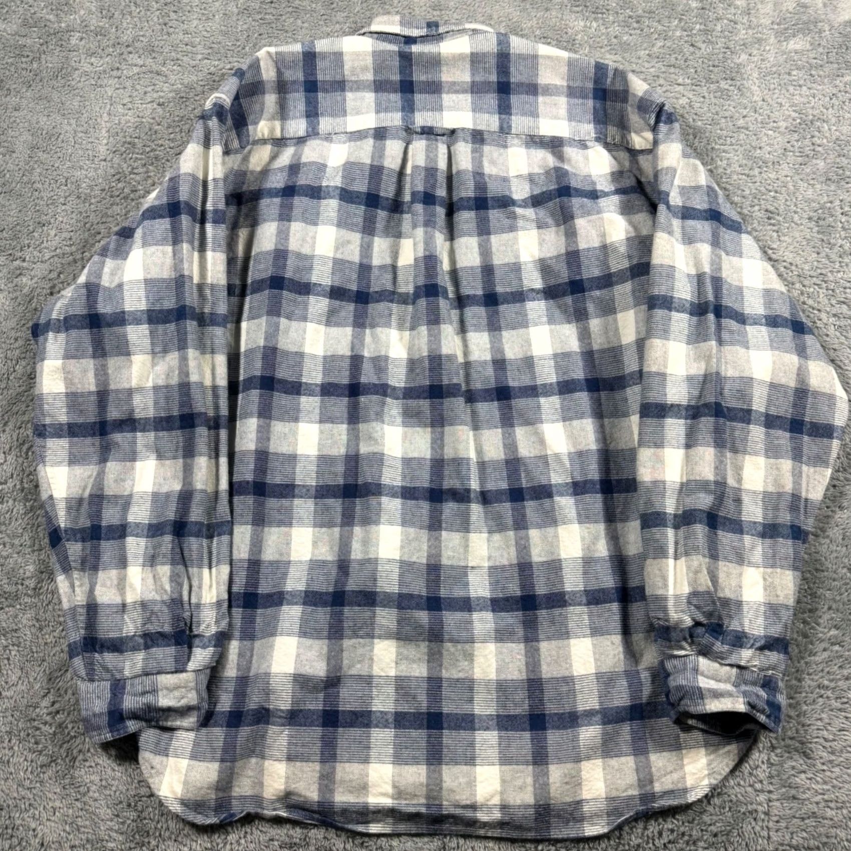 Vintage Vintage Armani Jeans Blue White Madras Plaid Flannel Shacket Heavy XL Size US XL / EU 56 / 4 - 3 Thumbnail