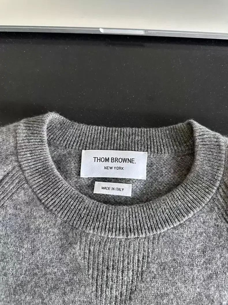 Thom Browne Thom Browne Medium Gray Cashmere Sweater Size US S / EU 44-46 / 1 - 3 Thumbnail