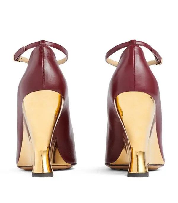 Bottega Veneta o1bcso1str0924 Punta T-Bar Pump in Burgundy Size US 6 / IT 36 - 3 Thumbnail