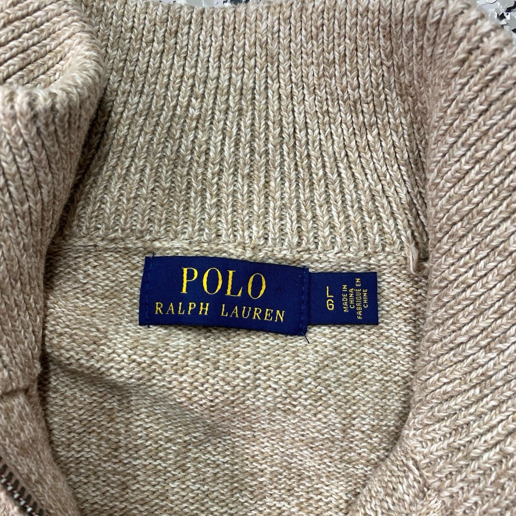 Polo Ralph Lauren Polo Ralph Lauren Sweater Mens L Beige 1/4 Zip Knit Mock Neck Golf Pullover Regular Fit Knitwear - Wool/Cotton Size US L / EU 52-54 / 3 - 2 Thumbnail