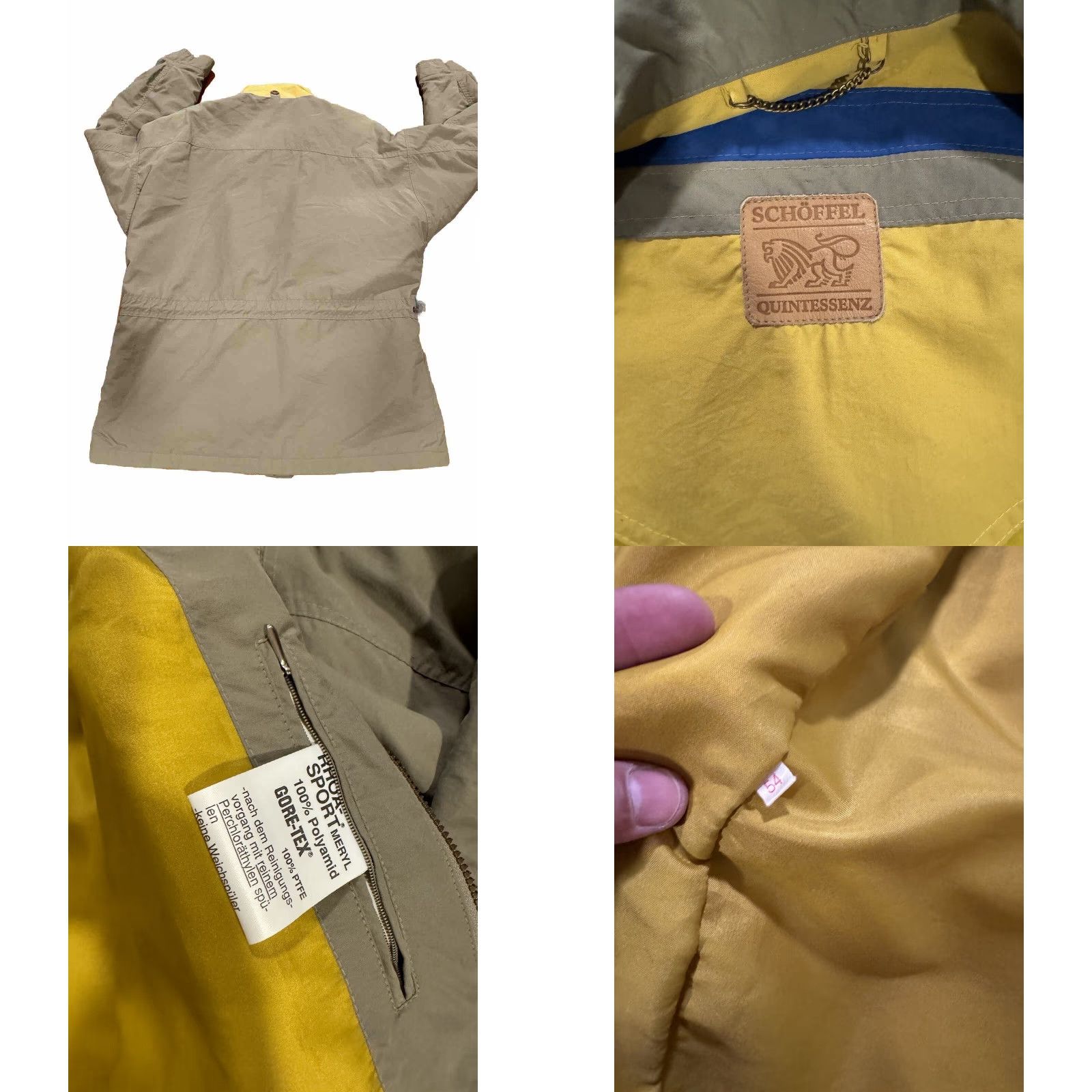 Vintage Schoffel Quintessenz Gore-Tex Jacket Windbreaker Polyamide Size 54 Men Gray Regular Zip Pockets Logo Windproof 90s Nature Vintage Size US L / EU 52-54 / 3 - 8 Thumbnail