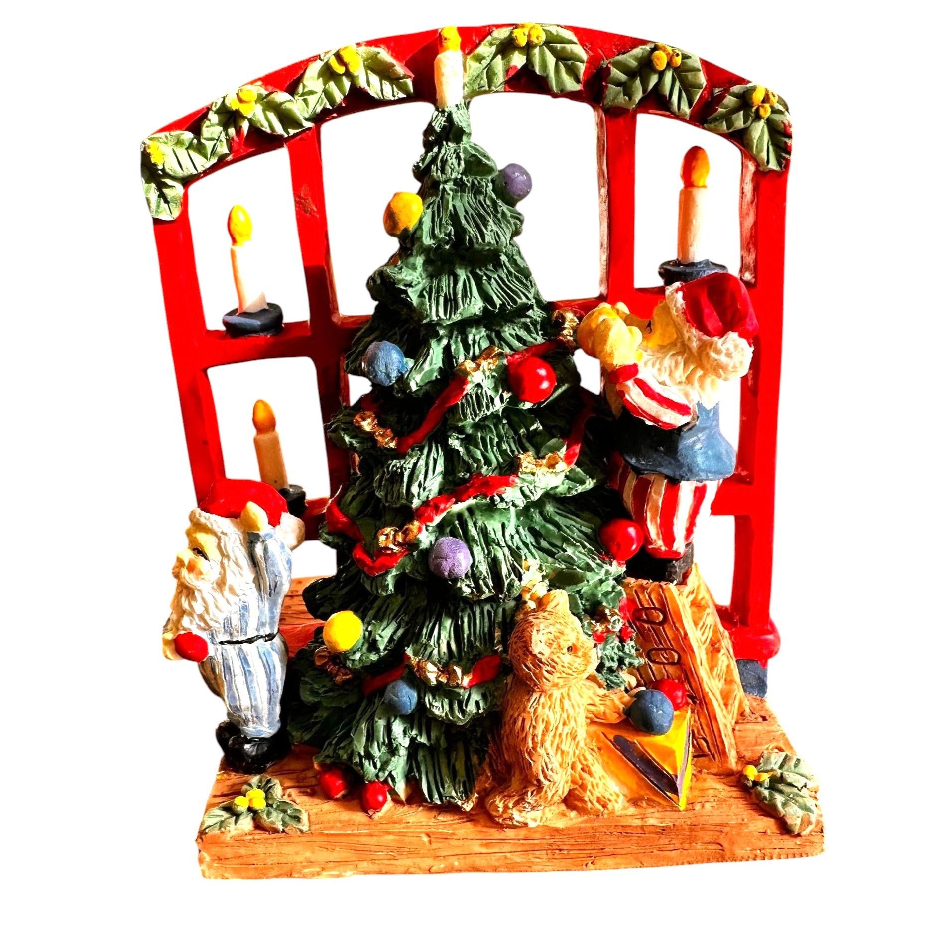 Vintage VTG Gift Collection Candle Holder New Christmas Tree Santa Size ONE SIZE - 1 Thumbnail