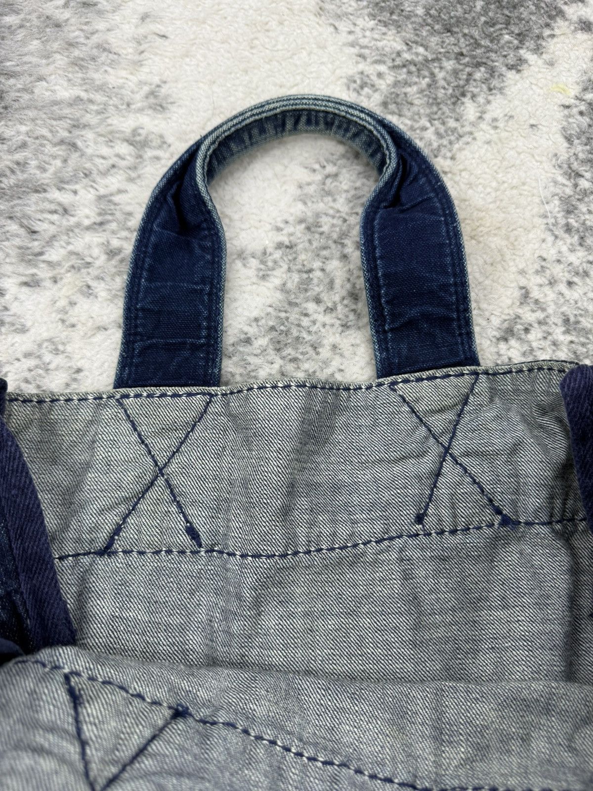 45rpm × Indigo × Japanese Brand 🔥RARE🔥 R by 45rpm Boro Indigo Denim Totebag Size ONE SIZE - 11 Thumbnail