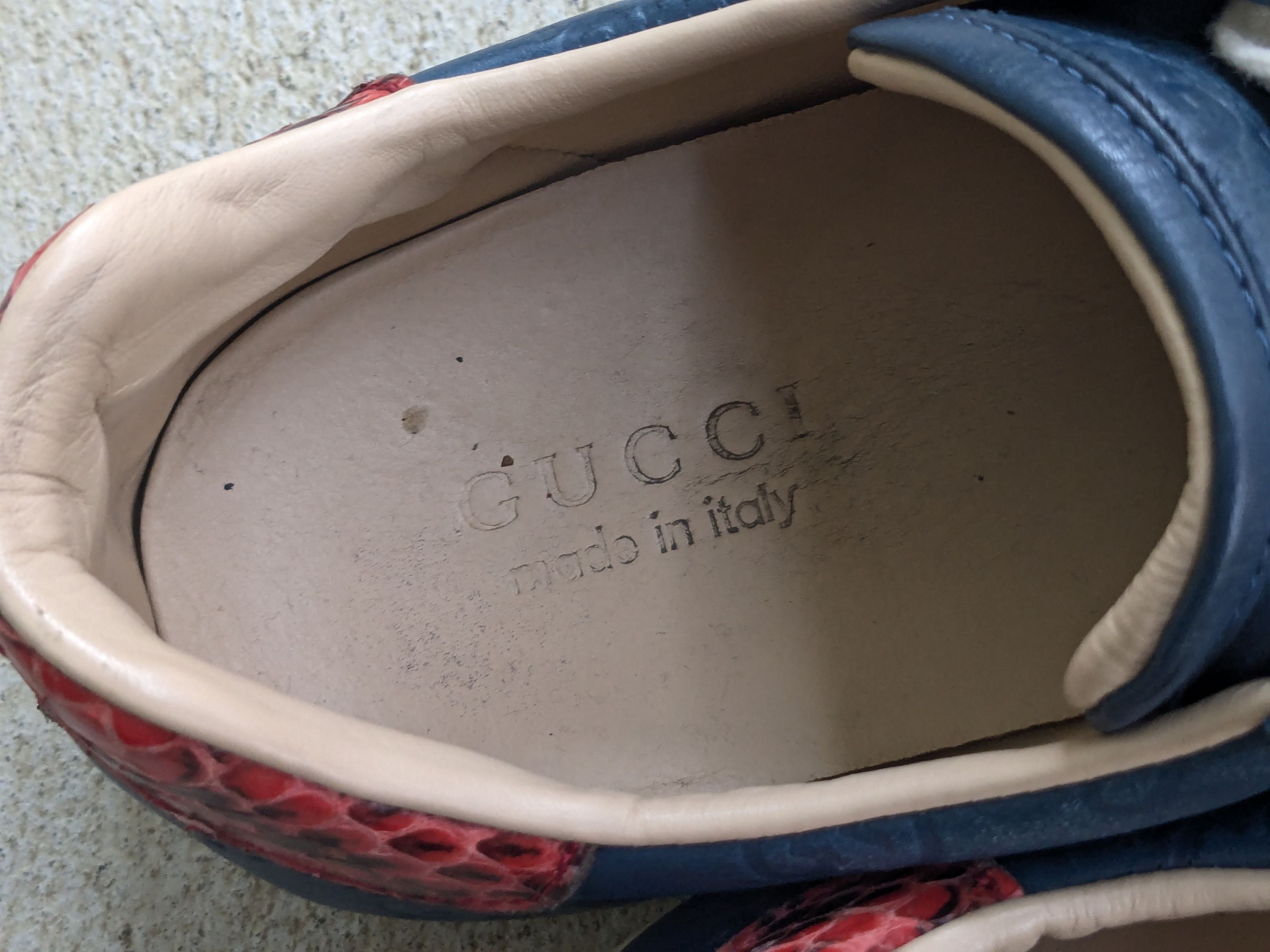 Gucci Gucci Sneakers Blue 9.5 Monogram Low Top Leather Logo Size US 9.5 / EU 42-43 - 3 Thumbnail