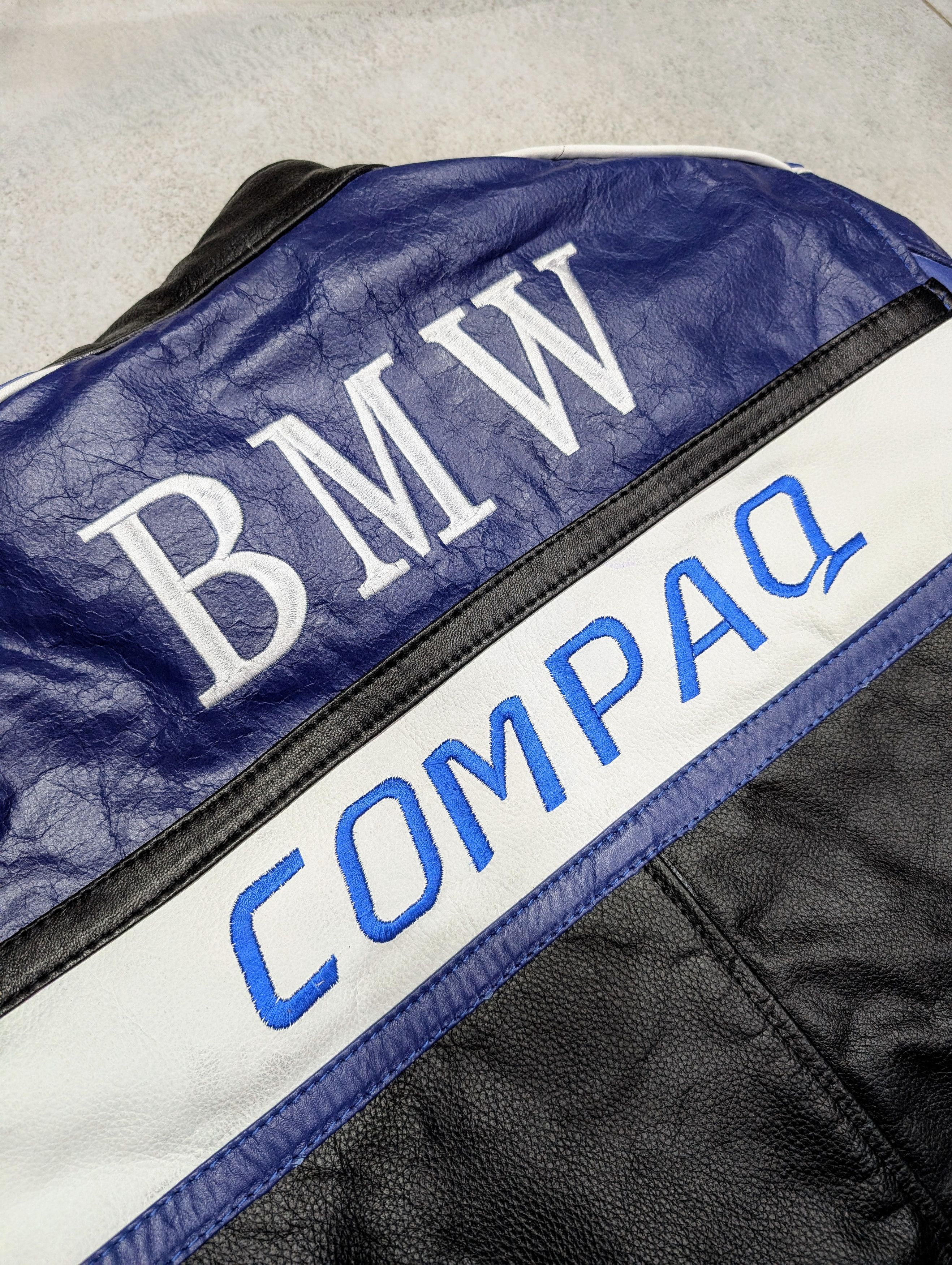 NASCAR 🔥BMW🔥 COMPAQ Racing Leather Jacket Streetwear Size US XL / EU 56 / 4 - 7 Thumbnail