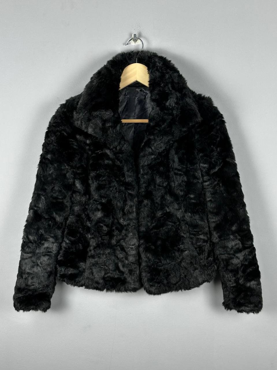 Japanese Brand Vintage Cropped Faux Fur Coat Black Indie Sleaze Size S / US 4 / IT 40 - 1 Thumbnail