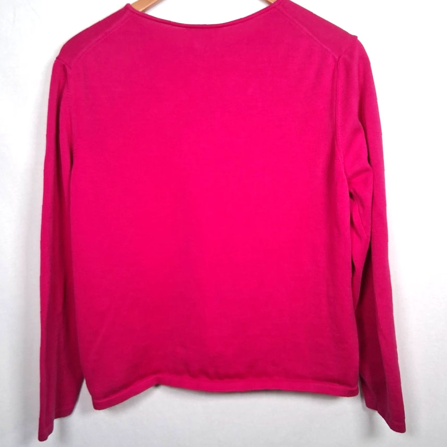Talbots VINTAGE Talbots Cardigan Sweater Large Pink Magenta Cotton Button Up Italy Ladies Cardigan Size L / US 10 / IT 46 - 2 Thumbnail