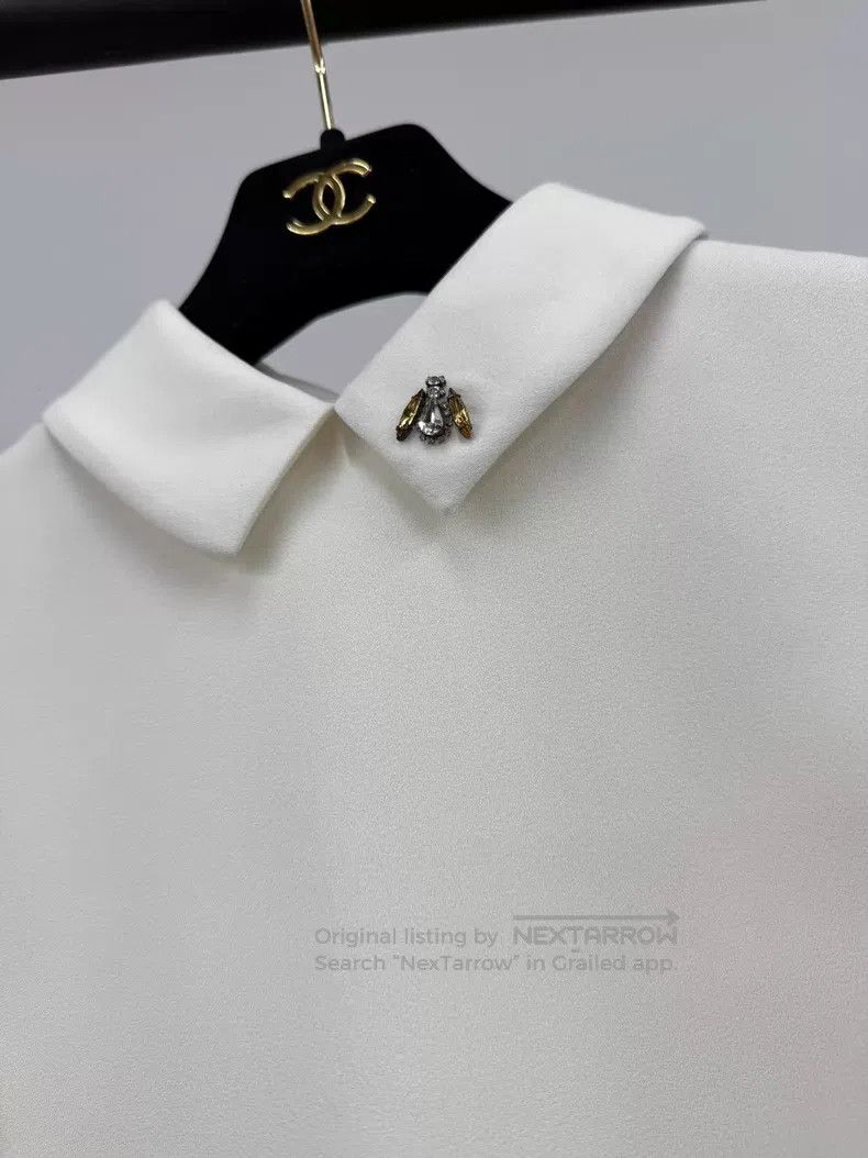 Dior Dior White rhinestone bee silk sleeveless Size XS / US 0-2 / IT 36-38 - 2 Thumbnail