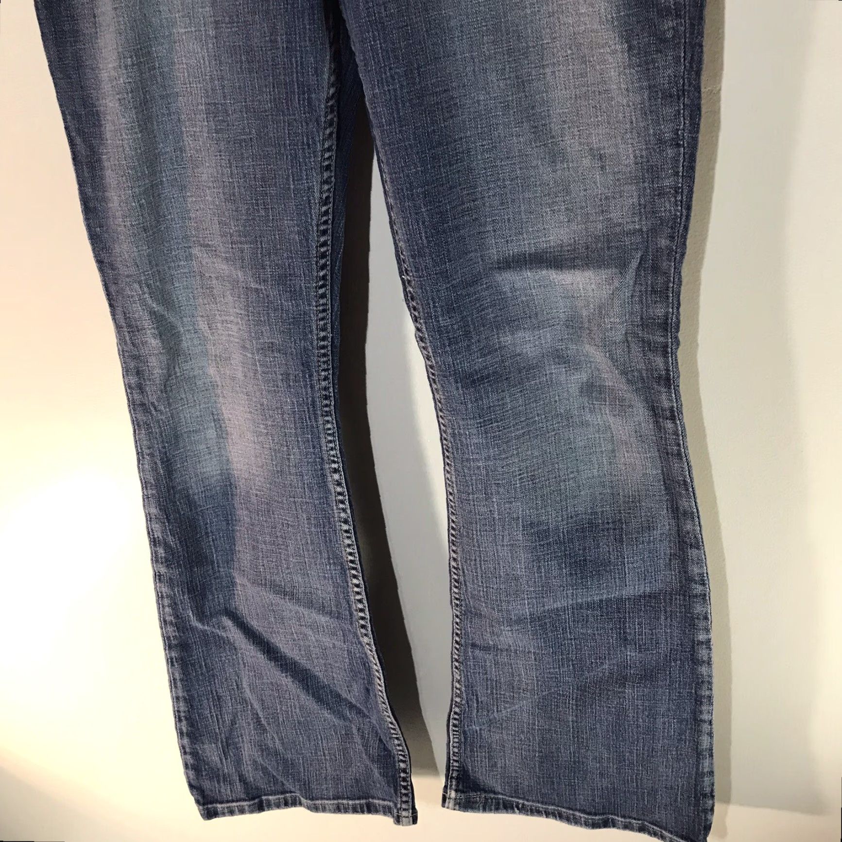 Vintage VINTAGE Buckle Women's Jeans Wide Leg Low Rise Cotton Spandex 90s Retro Dark Faded Wash Size 30 Size 30" / US 8 / IT 44 - 4 Thumbnail
