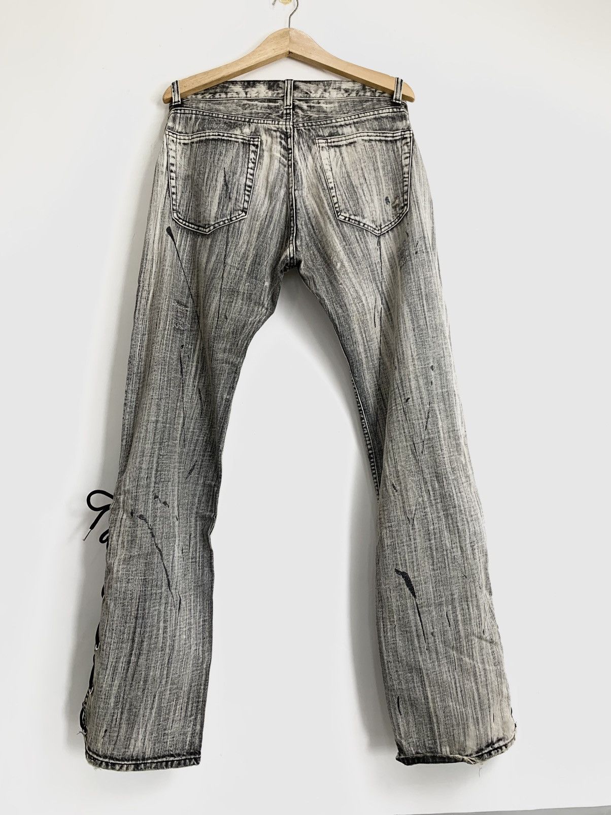 Le Grande Bleu (L.G.B.) Lace up flared splater vkei style japanese brand Size US 34 / EU 50 - 2 Thumbnail