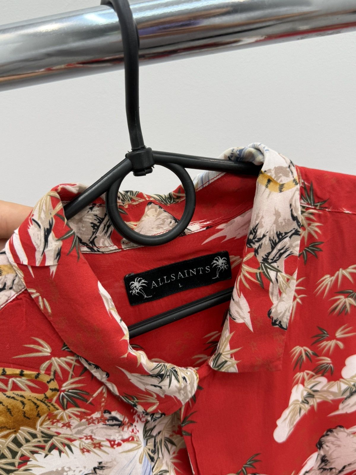 Allsaints Allsaints Japanese Tiger Printed Viscose Hawaiian Shirt Size US L / EU 52-54 / 3 - 3 Thumbnail