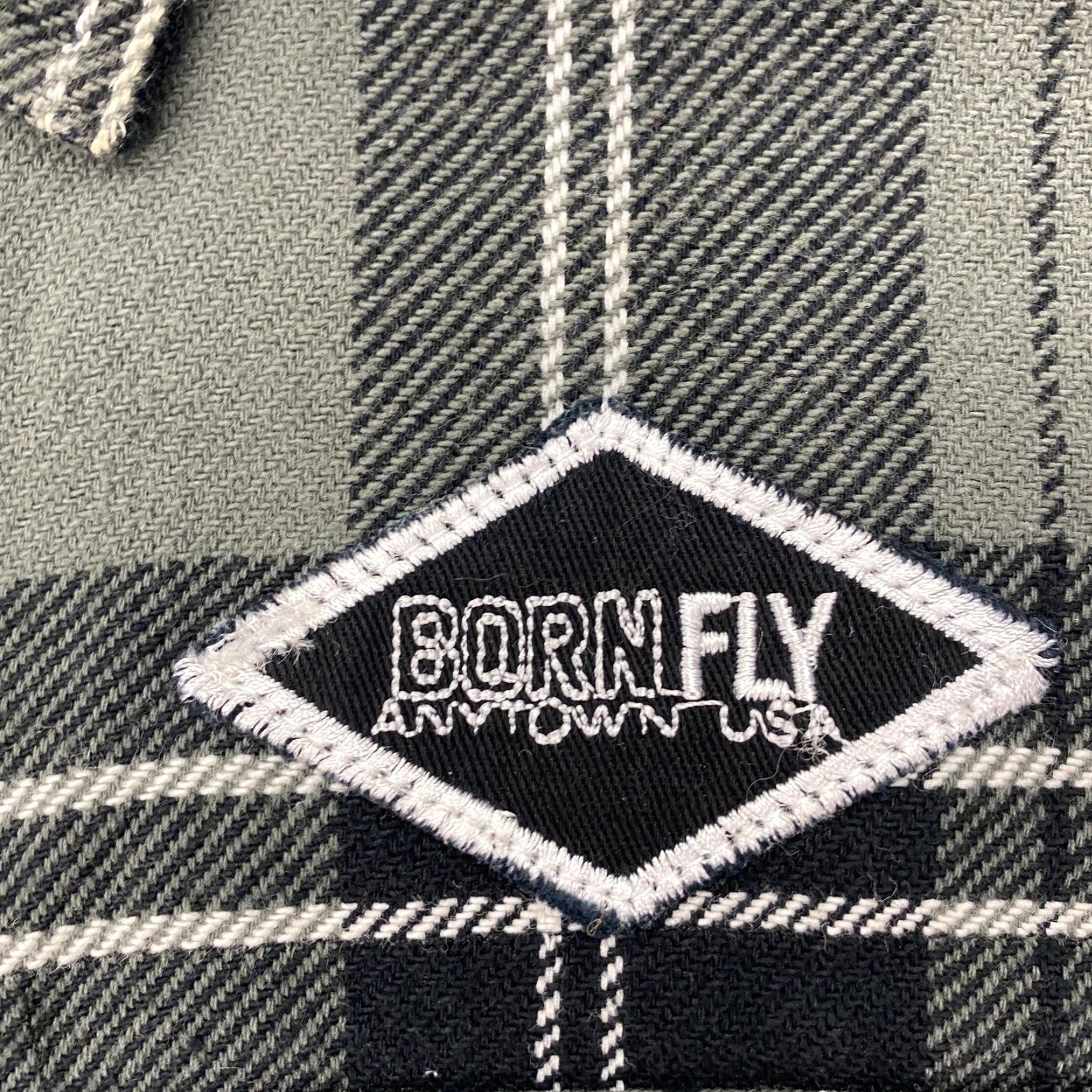 Born Born Fly Flannel Shirt Mens XL Green Black Plaid Long Sleeve Button-Up with Elbow Patches Size US XL / EU 56 / 4 - 4 Thumbnail