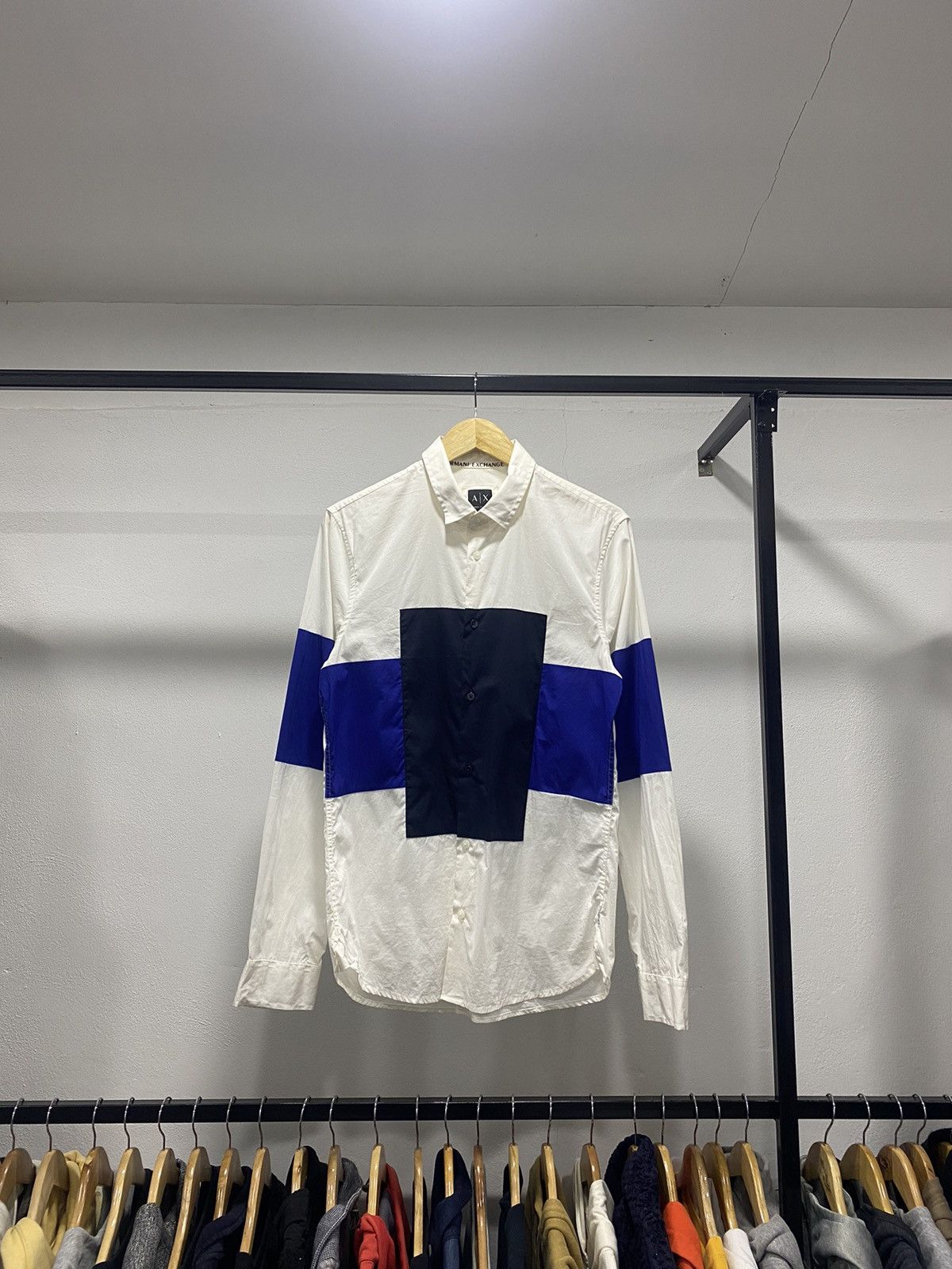 Armani Exchange × Designer Patchwork☠️ Armani Exchange Ls Shirt Size US M / EU 48-50 / 2 - 12 Thumbnail
