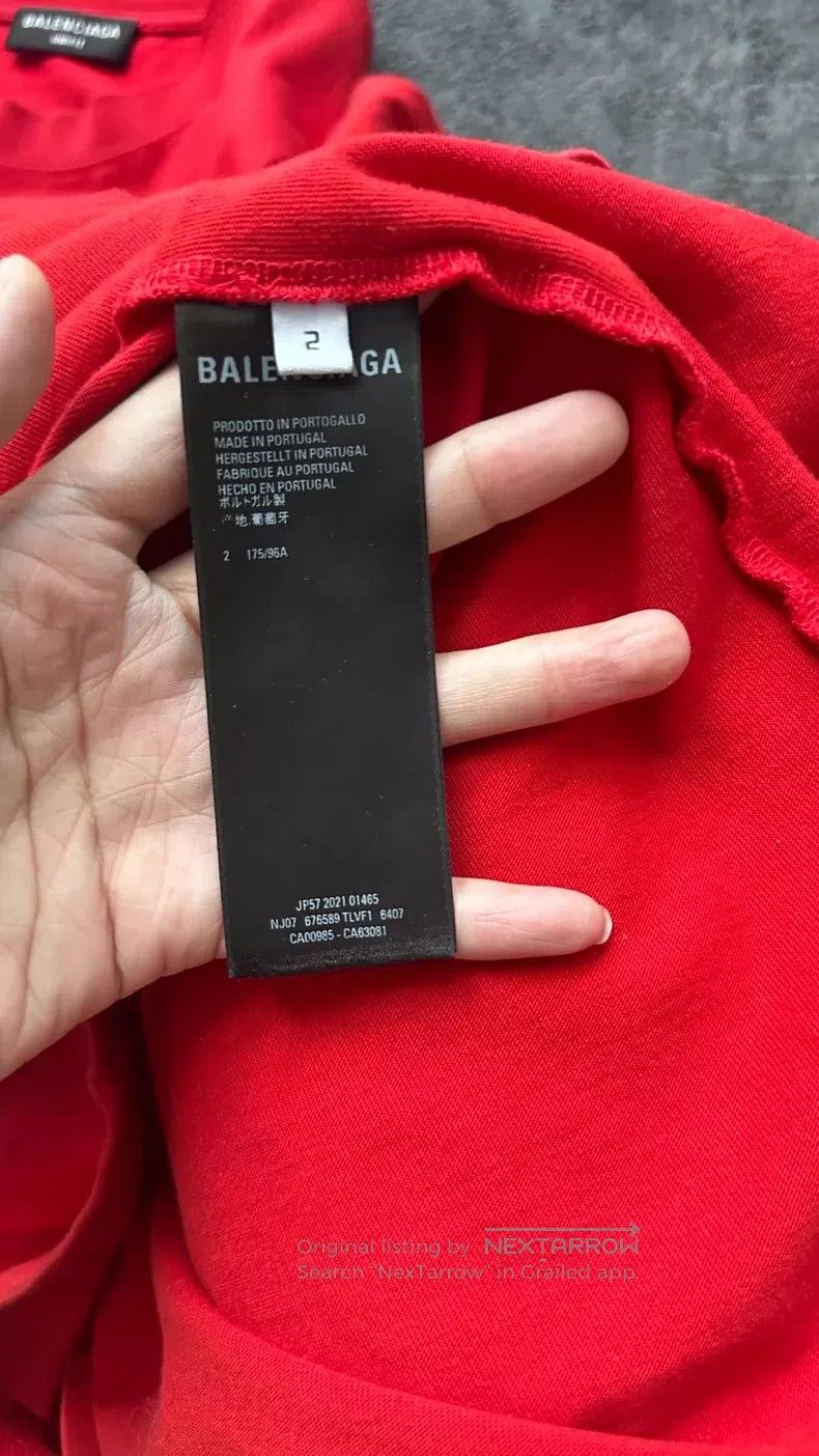 Balenciaga Balenciaga Short-sleeved red jelly graffiti dissolves logo Size US M / EU 48-50 / 2 - 5 Thumbnail