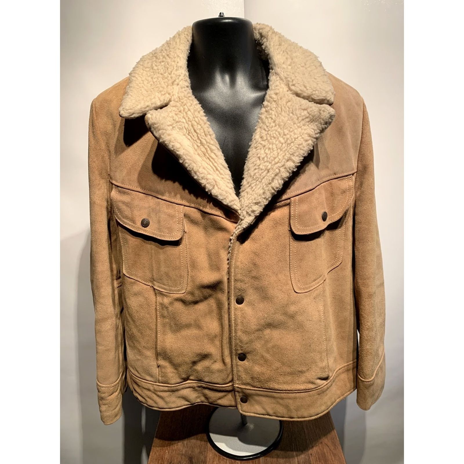 JCPenney VINTAGE Jcpenney Mountain Suede Leather Sherpa Lined Coat Jacket Mens 44 Western Vintage Size US S / EU 44-46 / 1 - 2 Thumbnail