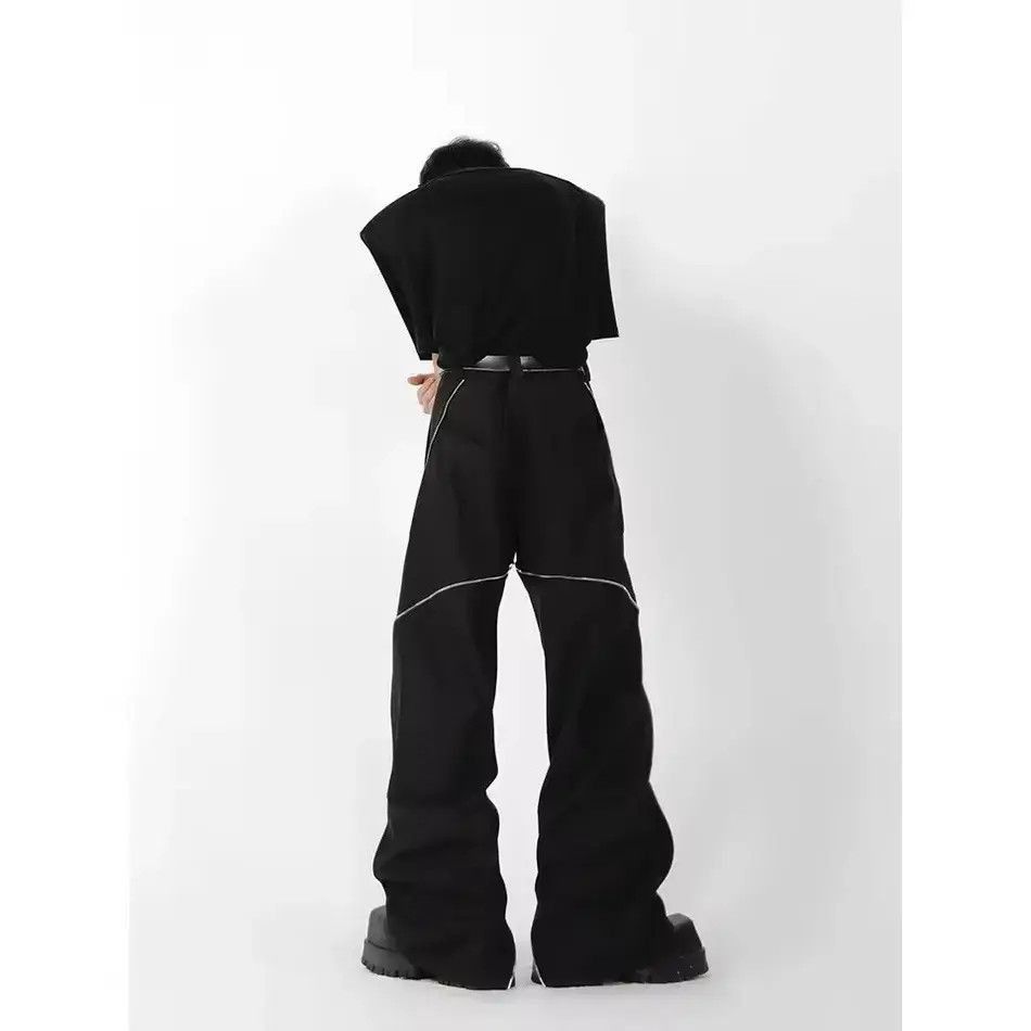 Japanese Brand Men Zipper Slit Wide Leg Casual Pant Size US 32 / EU 48 - 4 Thumbnail