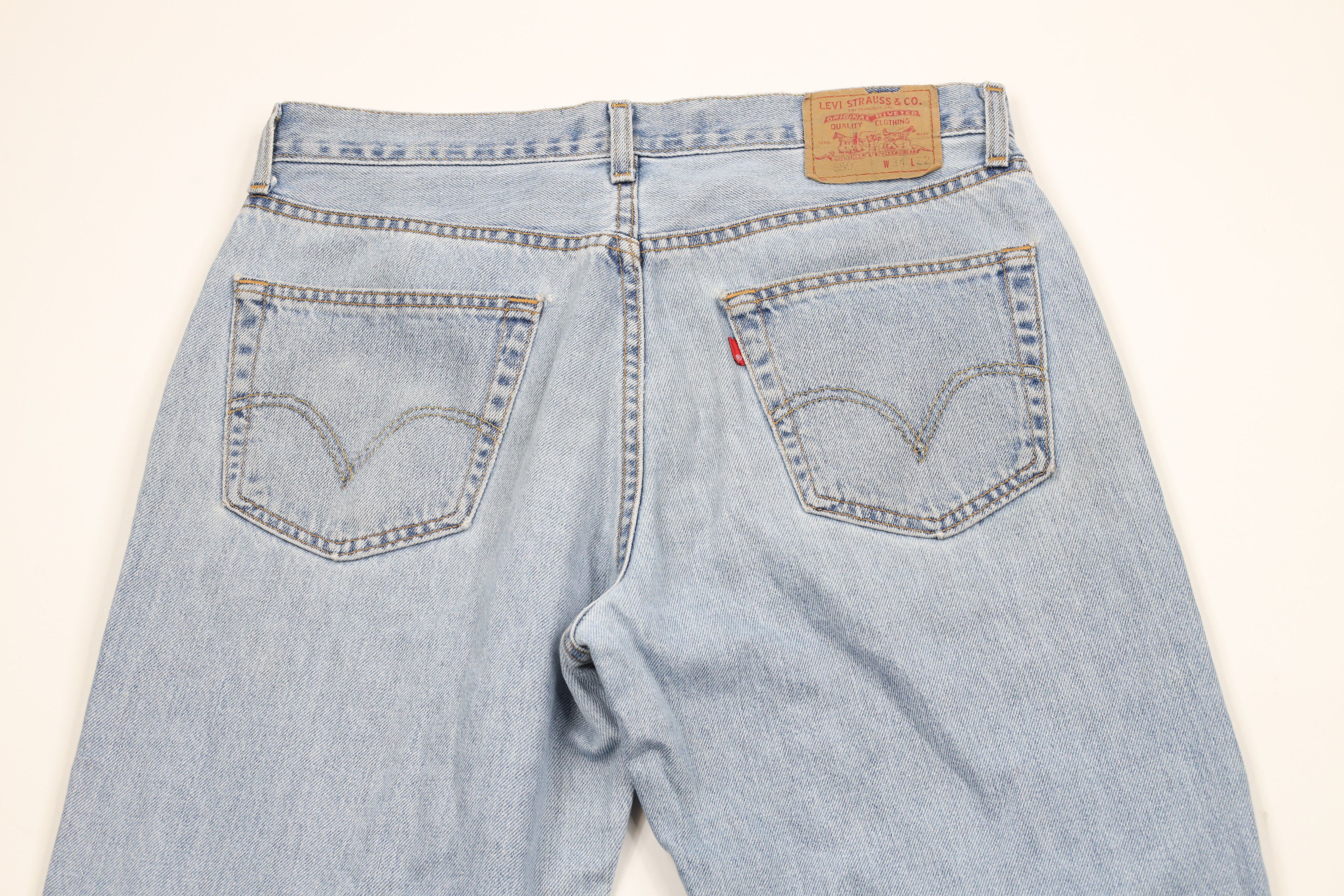 Levi's × Vintage Vintage Y2K 2002 Levis 550 Relaxed Fit Denim Jeans Blue Size US 34 / EU 50 - 12 Thumbnail