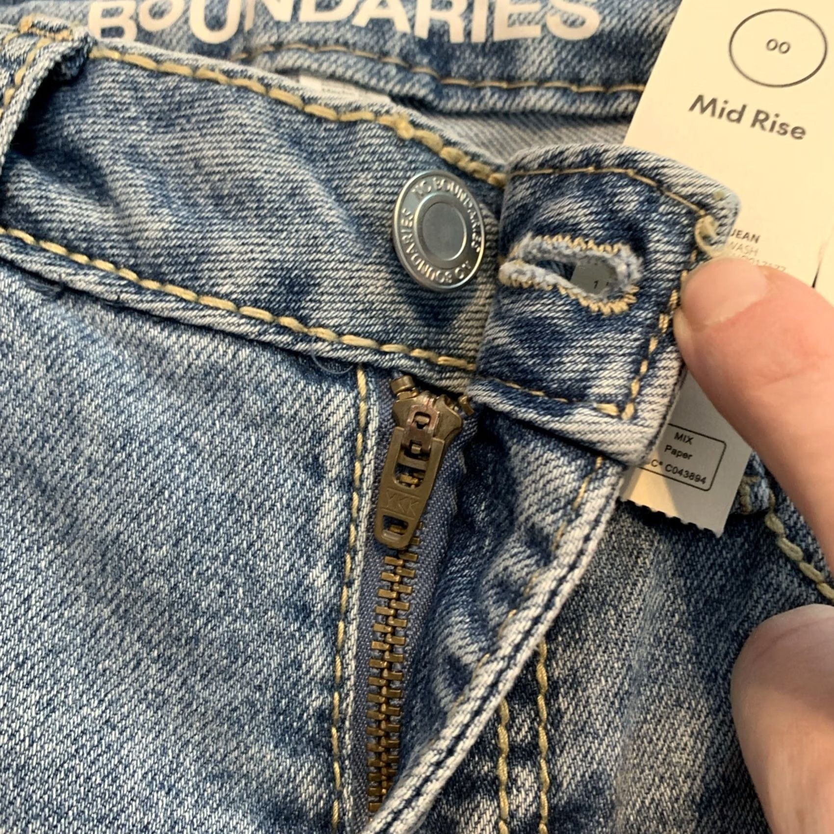 Vintage No Boundaries Jeans Bootcut Woman Juniors 00 Mid Rise 25x32 Light Blue Denim Stretch Flap Pocket Size 24" / US 00 / IT 34 - 7 Thumbnail