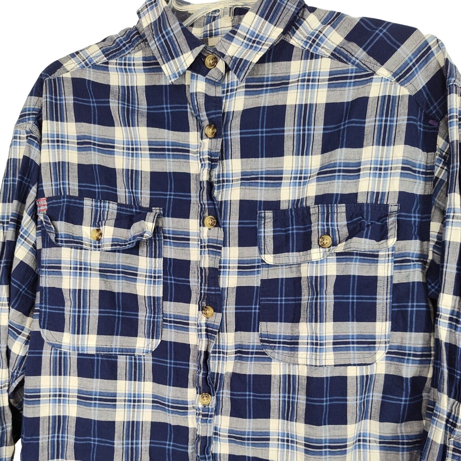 Bdg BDG Button Up Shirt Men Size S Blue White Plaid Flap Pockets Size US S / EU 44-46 / 1 - 2 Thumbnail