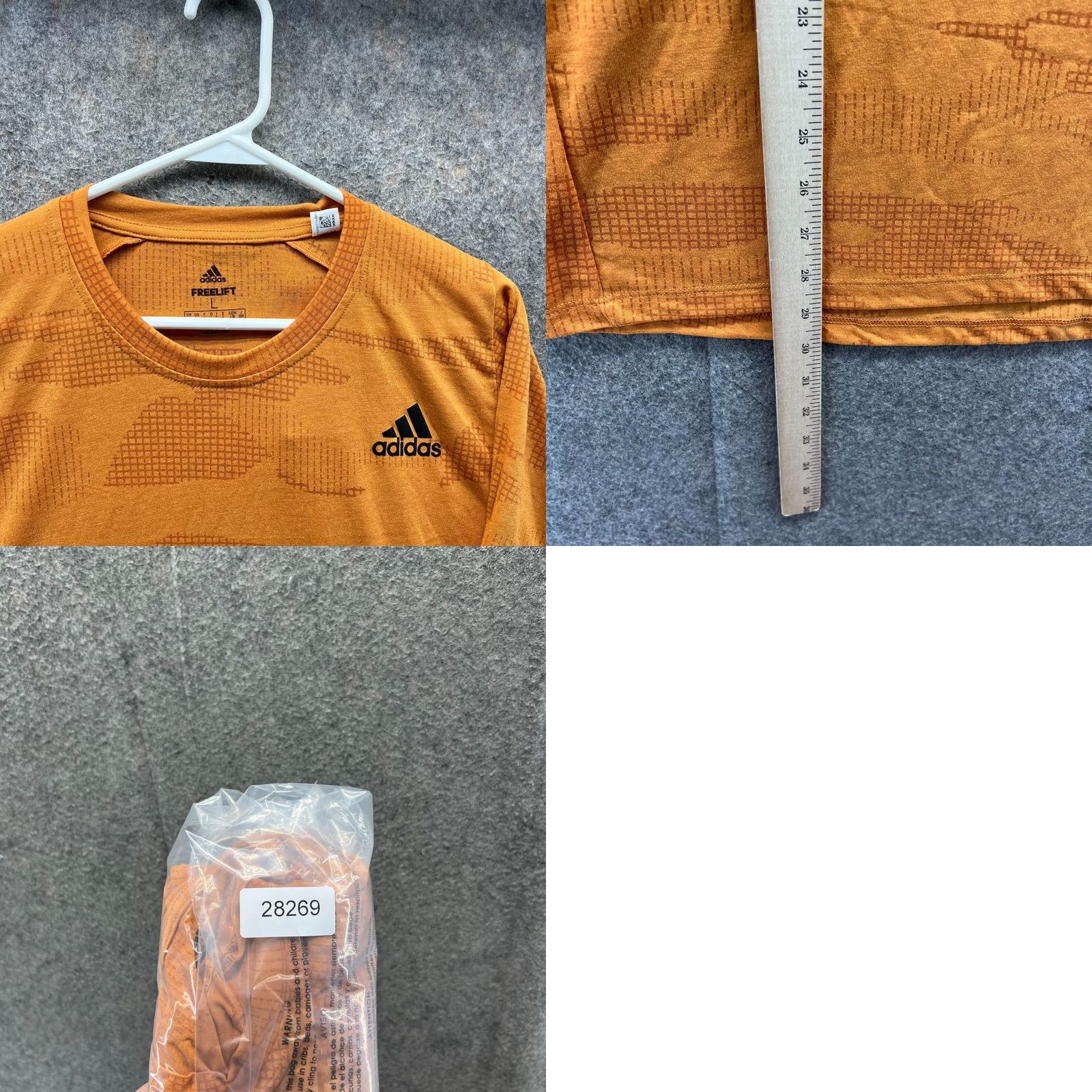 Adidas Adidas Shirt Mens Large Orange Camo Burnout Jersey Freelift Originals Climalite Size US L / EU 52-54 / 3 - 9 Thumbnail
