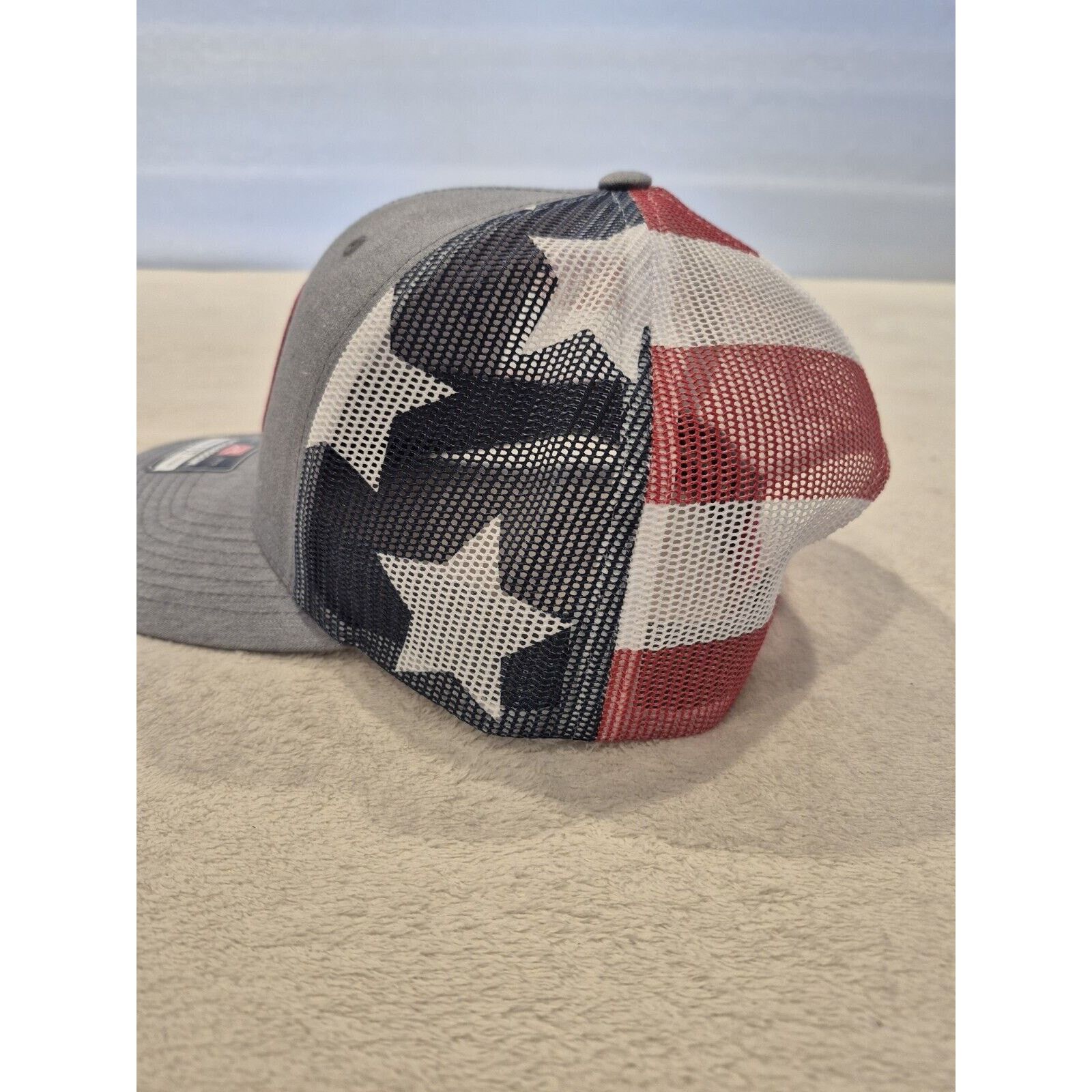 Richardson Premium Skull and USA Flag Richardson Trucker Snapback Mesh Size ONE SIZE - 4 Thumbnail