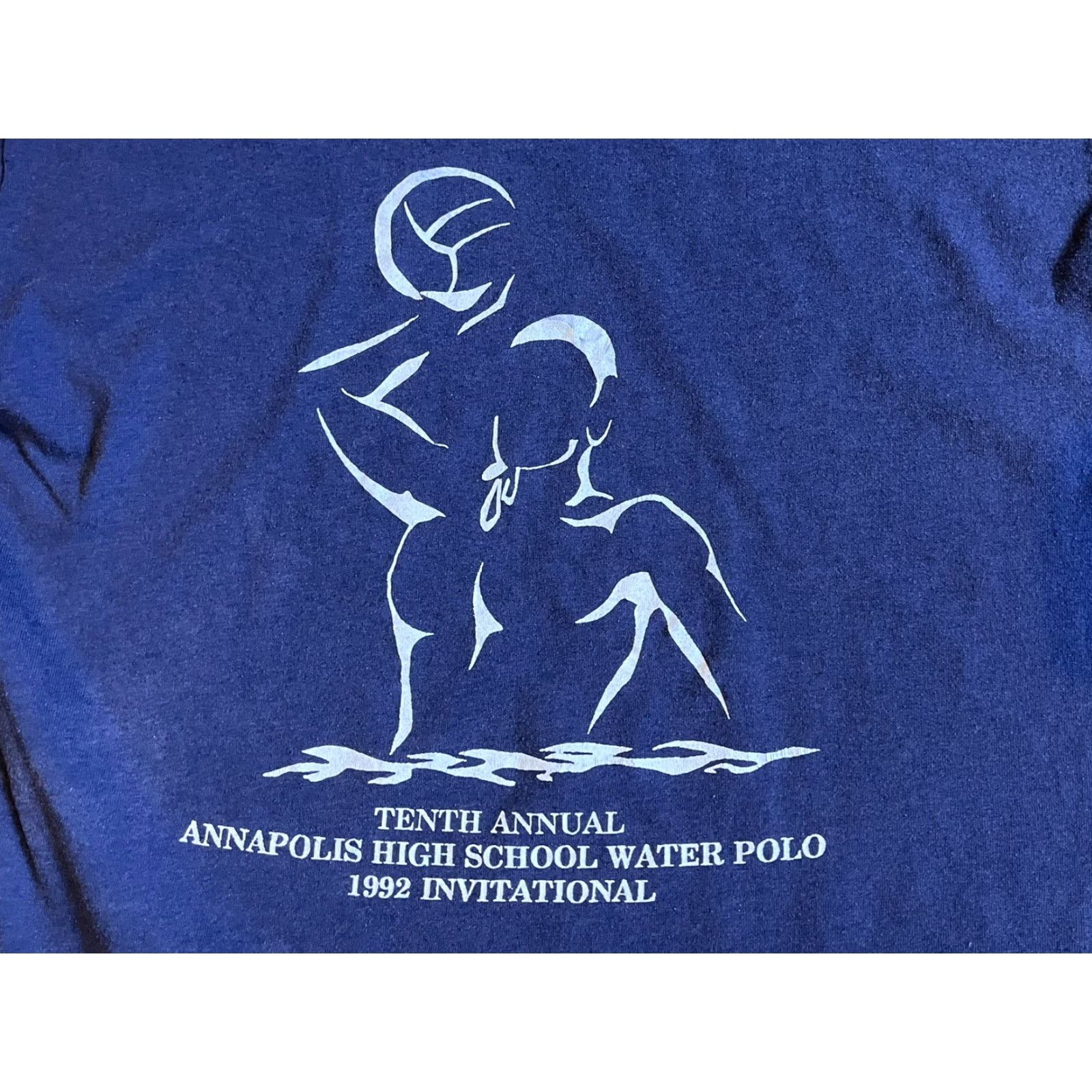 Jerzees VINTAGE Annapolis High School Water Polo 1992 Shirt Men’s L Blue Single Stitch Jerzees T-Shirt Crew Neck Short Sleeve Graphic Print 90s Sports Size US L / EU 52-54 / 3 - 3 Thumbnail
