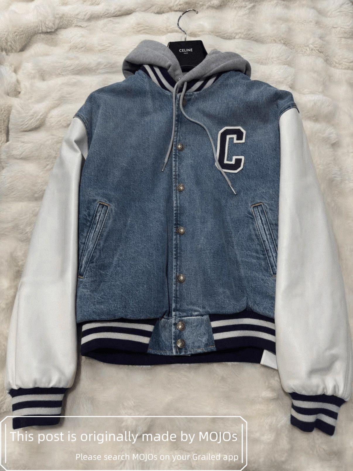 Celine Celine Leather Sleeves Padded Denim Jacket mojos132826 Size US S / EU 44-46 / 1 - 2 Thumbnail