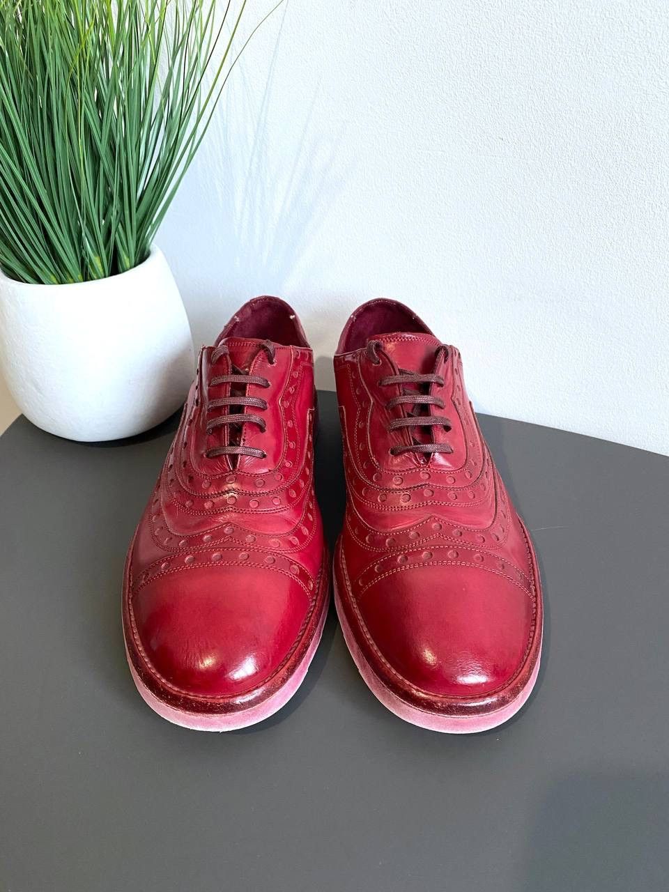 Dolce & Gabbana Dolce&Gabbana Men’s Shoes Red Leather Made in Italy, EU 41 Size US 8 / EU 41 - 8 Thumbnail