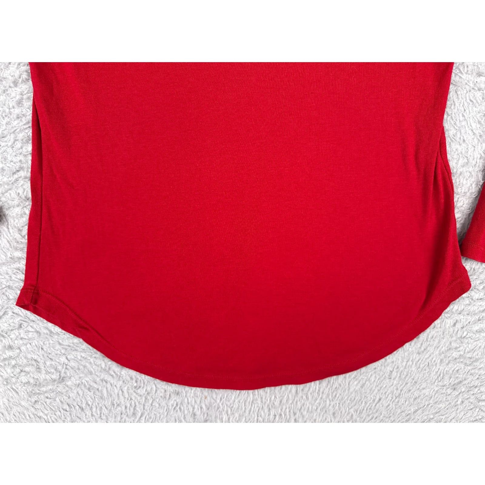 Polo Ralph Lauren VINTAGE Ralph Lauren Sport Shirt Women Small Red Cotton Blend V-Neck Long Sleeve Size S / US 4 / IT 40 - 5 Thumbnail