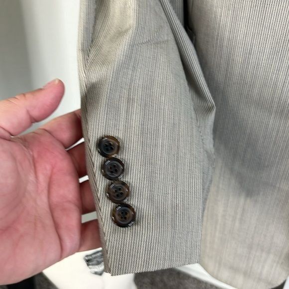 Barneys New York × Brioni Brioni Striped Barneys New York Virgin Wool 2 Pc 2 Button Su Size 46L - 4 Thumbnail