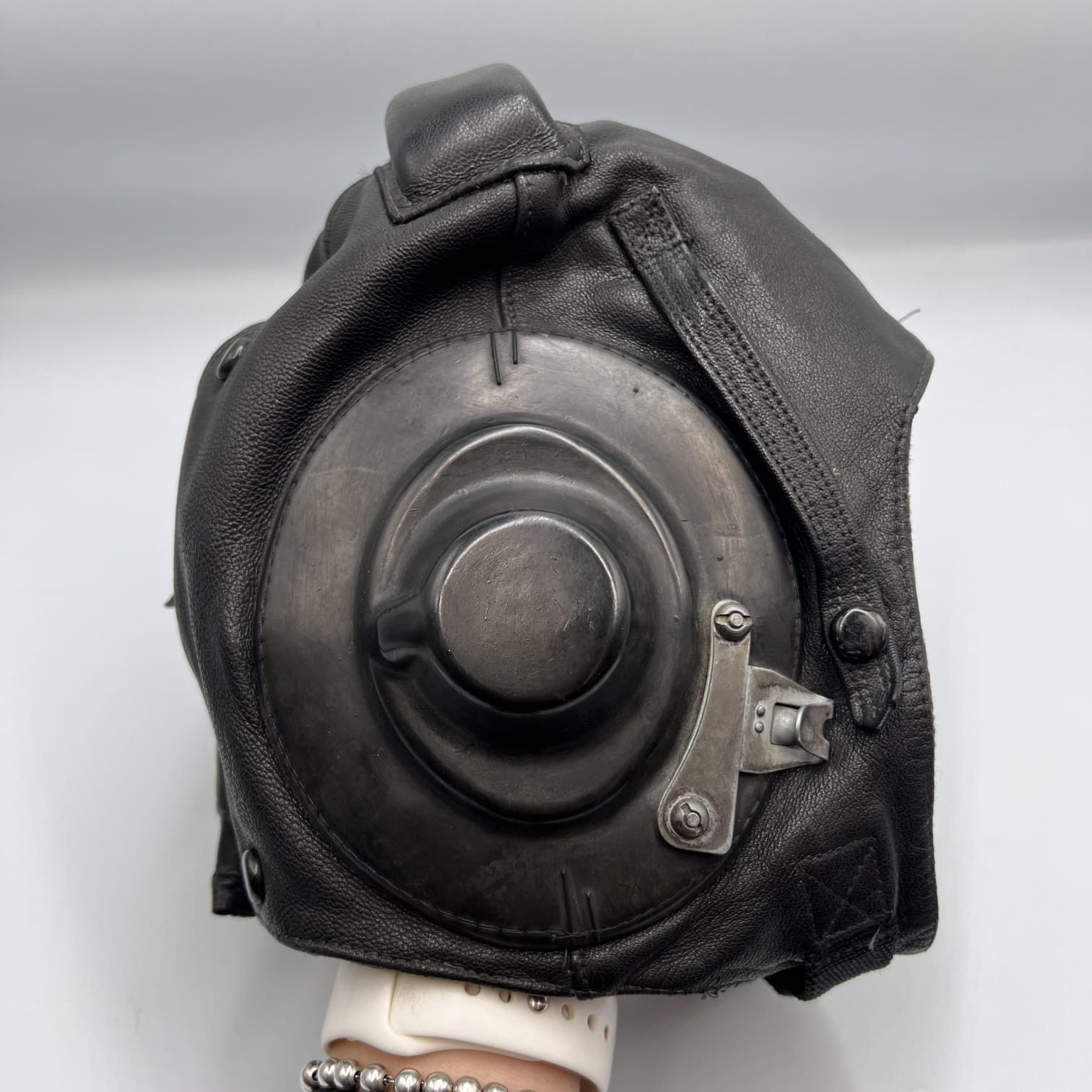 Vintage Original Aviator Pilot Leather Winter Soviet USSR Helmet Size ONE SIZE - 2 Thumbnail