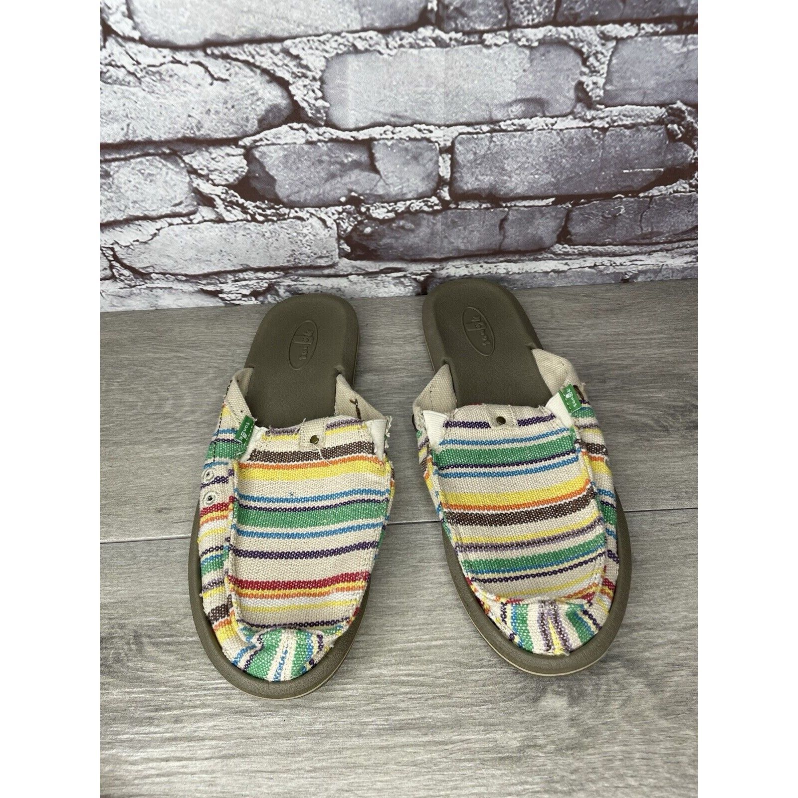 Sanuk Sanuk You Got My Back Canvas Slip On Multicolor Mules Womens Size US 10 / IT 40 - 3 Thumbnail