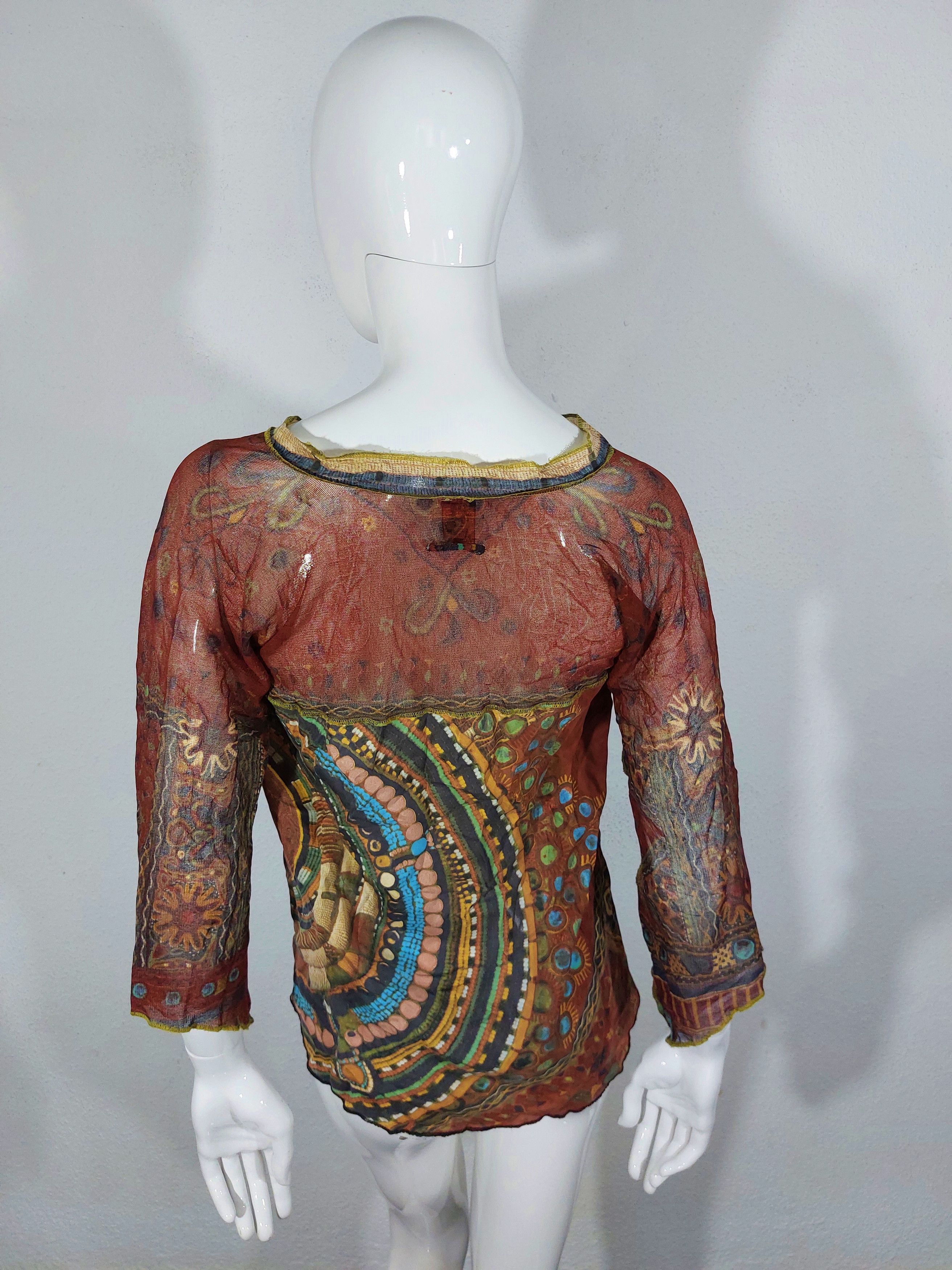 Jean Paul Gaultier Jean Paul Gaultier Rainbow Boho Hippe Kaleidoscope Top Shirt Size US S / EU 44-46 / 1 - 8 Thumbnail