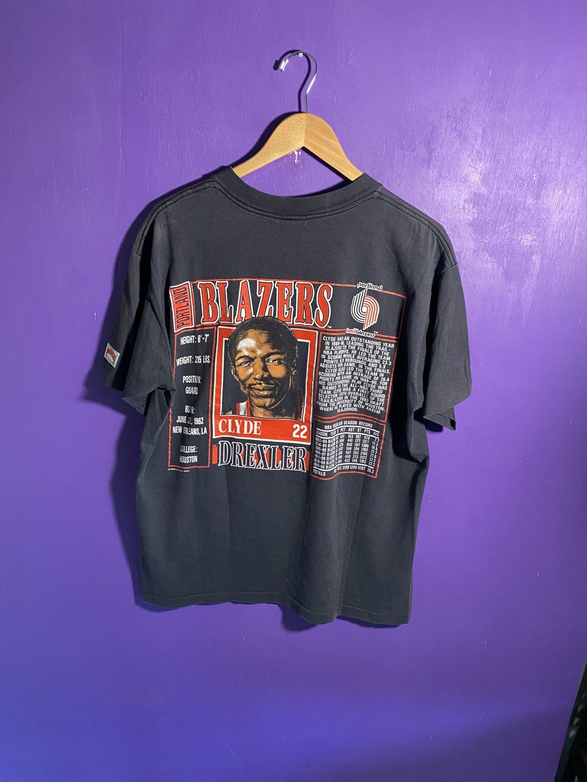 Nutmeg Vintage 1990 Nutmeg Trailblazers Clyde Drexler player tee Size US XL / EU 56 / 4 - 2 Thumbnail