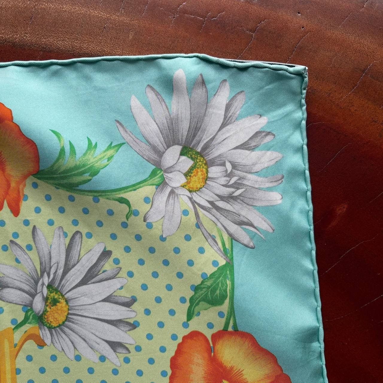 Christian Dior Monsieur Vintage Christian Dior Floral Print Silk Scarf Size ONE SIZE - 6 Thumbnail