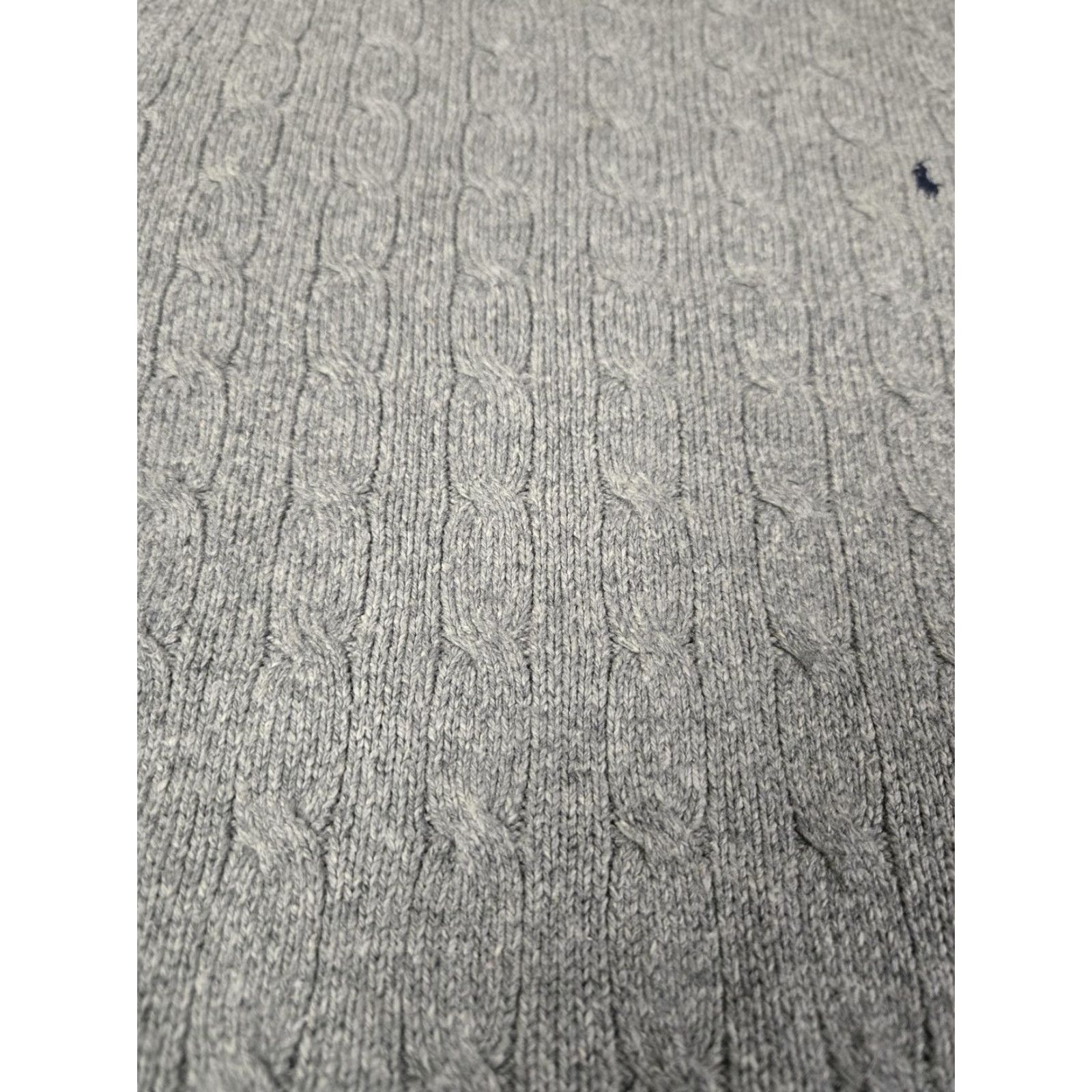 Polo Ralph Lauren Polo Ralph Lauren Sweater Mens 2XL Gray 100% Silk Cable Knit Crewneck Pullover Size US XXL / EU 58 / 5 - 4 Thumbnail