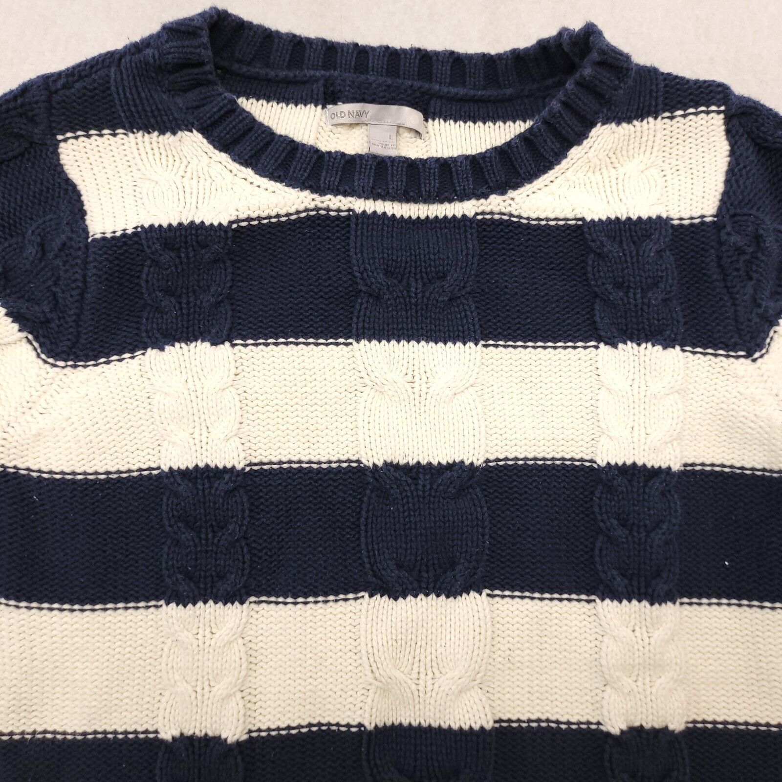 Old Navy Old Navy Casual Cotton Sweater Womens Size Large Blue White Size L / US 10 / IT 46 - 1 Thumbnail