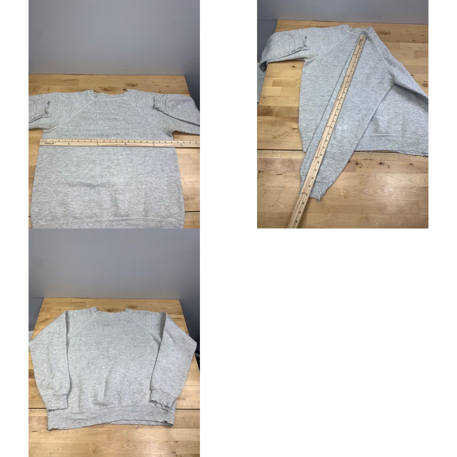 Hanes VINTAGE Hanes Sweatshirt Raglan Mens L Gray Pullover 80s 90s Distress Shirt Sweatshirt Size US L / EU 52-54 / 3 - 8 Thumbnail