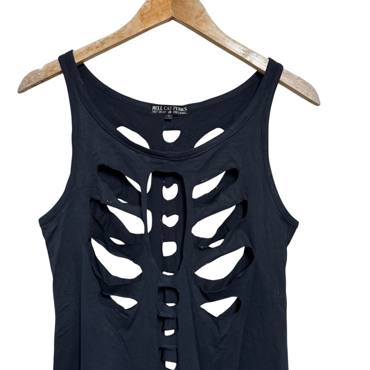 Seditionaries Hell Cat Punks Ribcage cut Hole Distressed Tank Size S / US 4 / IT 40 - 3 Thumbnail