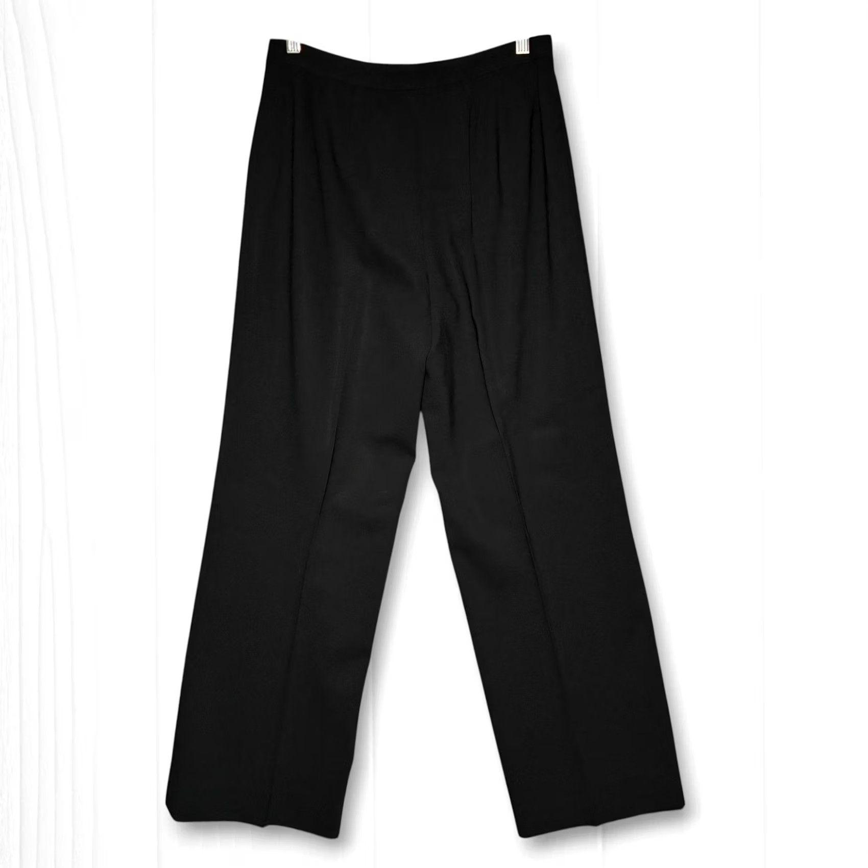 St. John St. John Collection Pants Dress Pants Women 8 Black Wool Straight Leg High Rise Crepe Virgin Wool Blend Strapless? Size 30" / US 8 / IT 44 - 2 Thumbnail