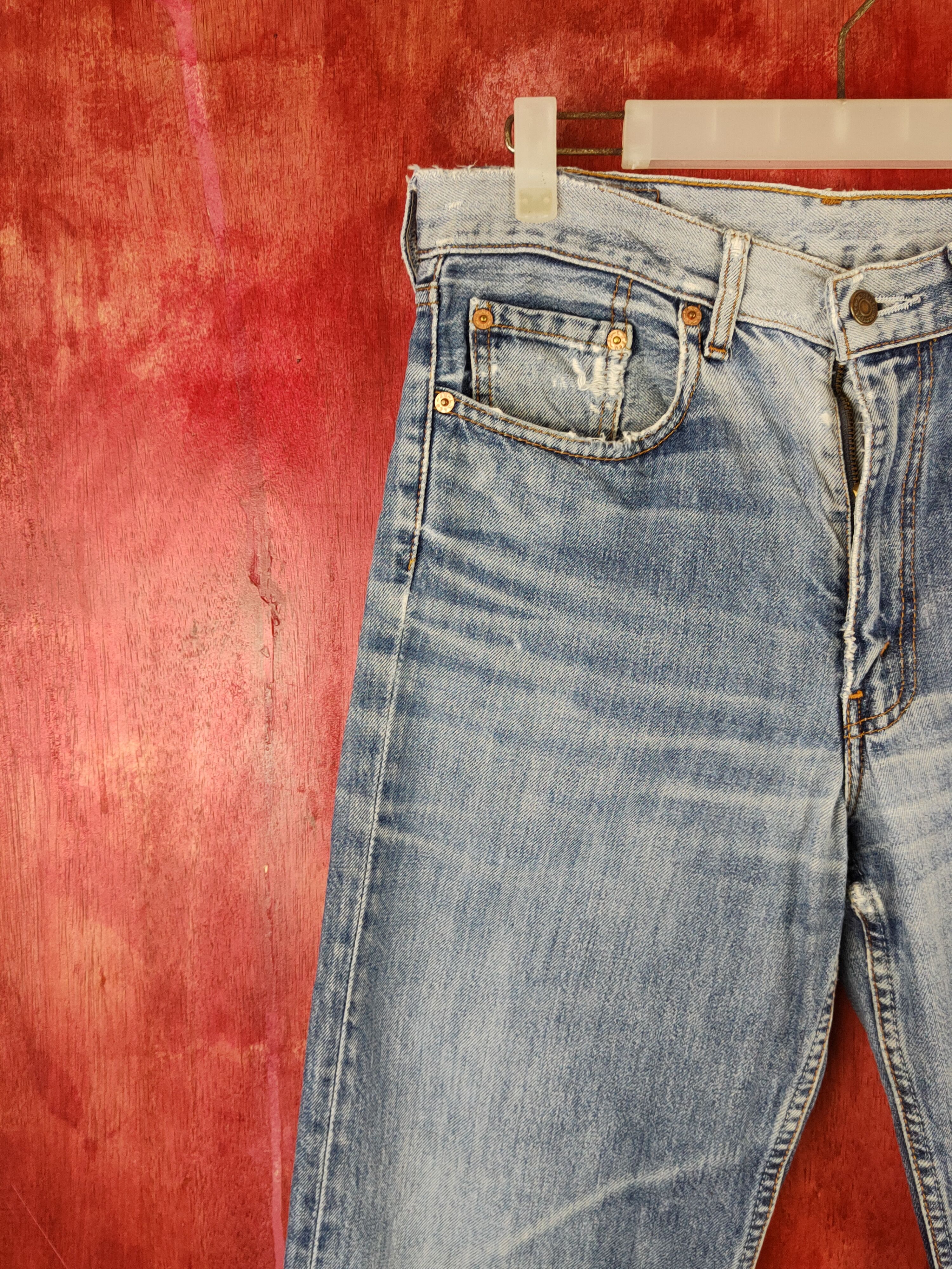 Japanese Brand Levi's Blue Distressed Ripped Jeans #S1671 Size US 31 - 4 Thumbnail