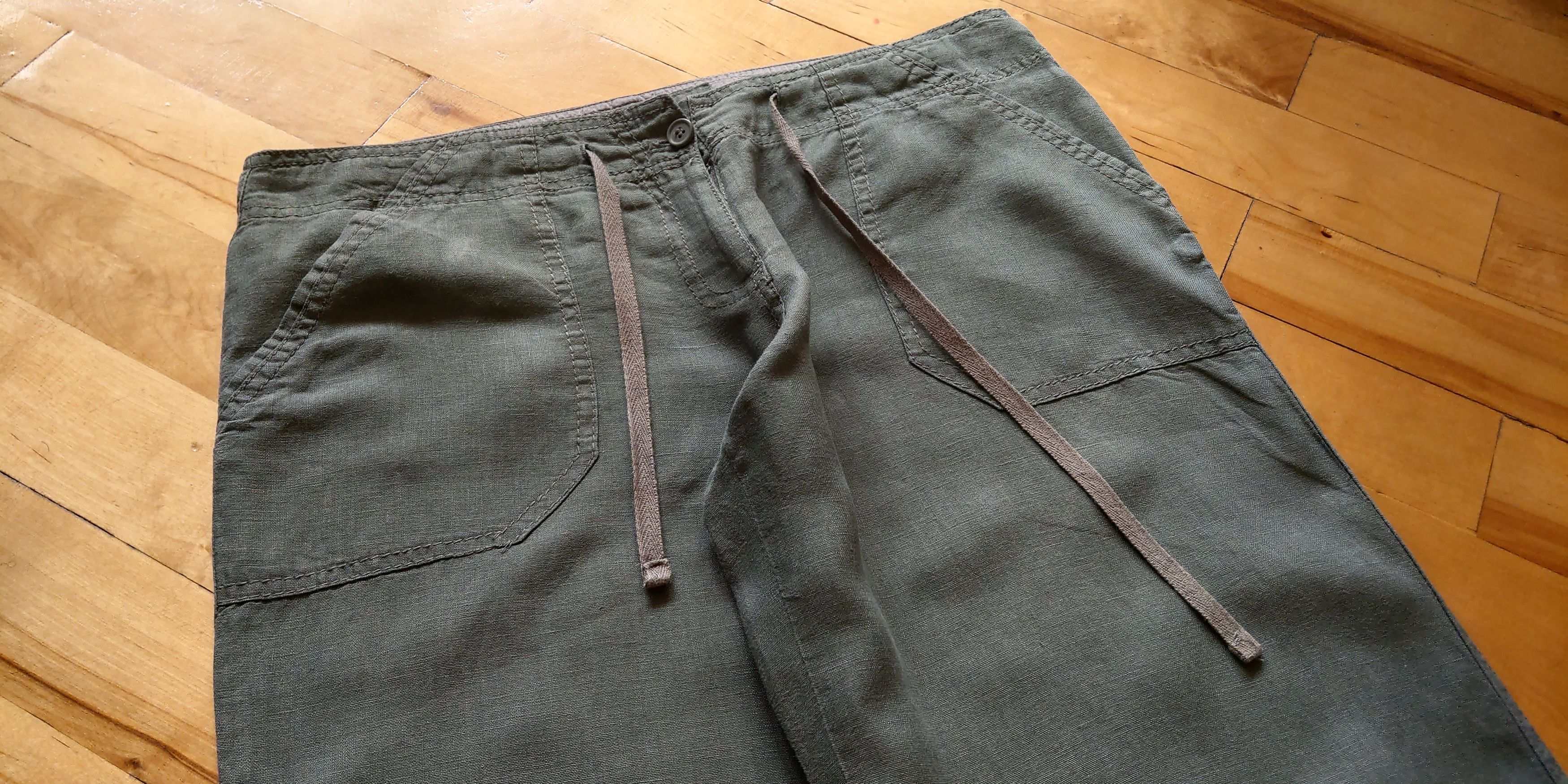 Vintage 100% Linen Pants Flared Baggy Minimalist y2k Vintage Size US 32 / EU 48 - 4 Thumbnail
