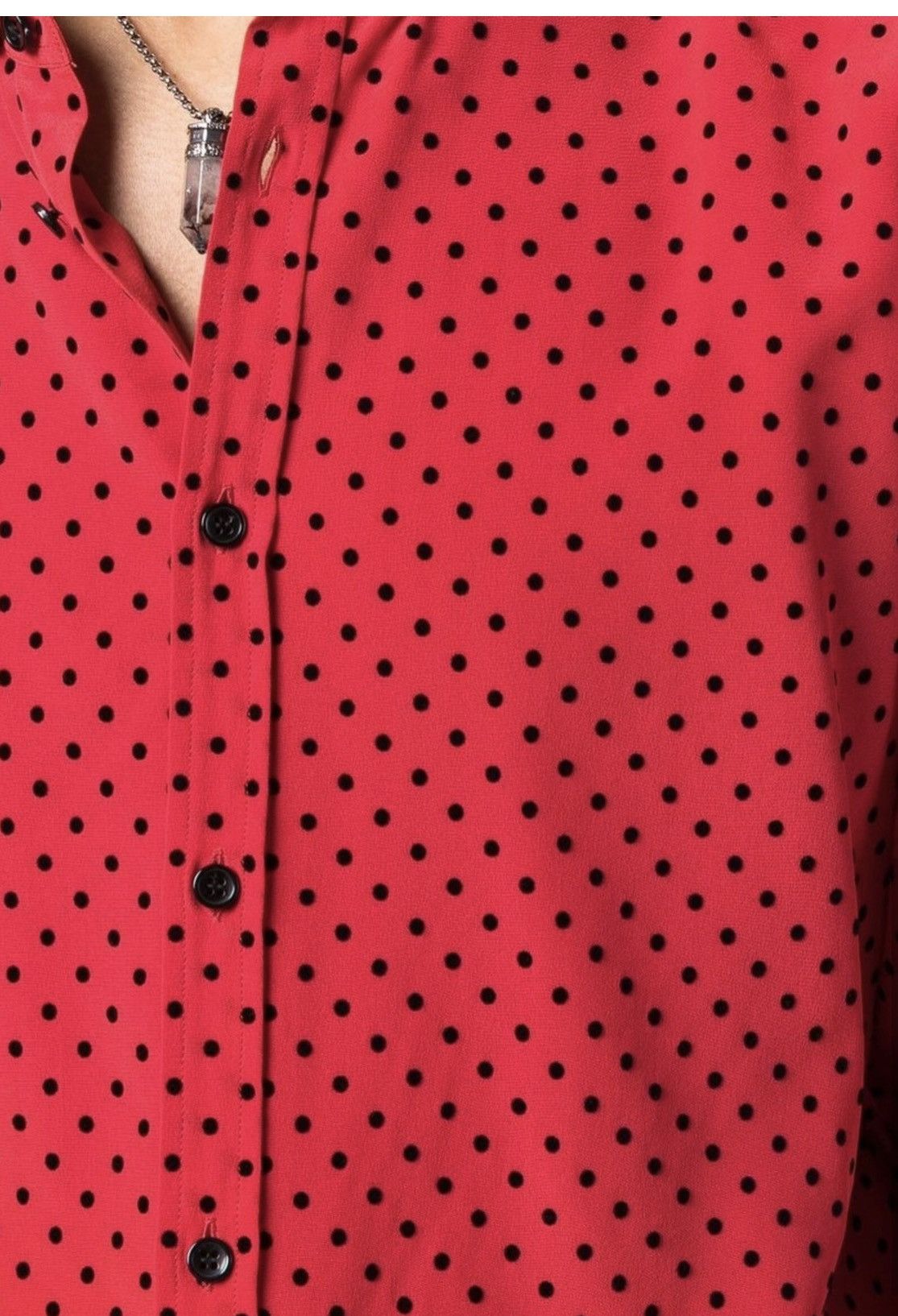Saint Laurent Paris polka dots silk shirt collar size40 Size US M / EU 48-50 / 2 - 1 Thumbnail