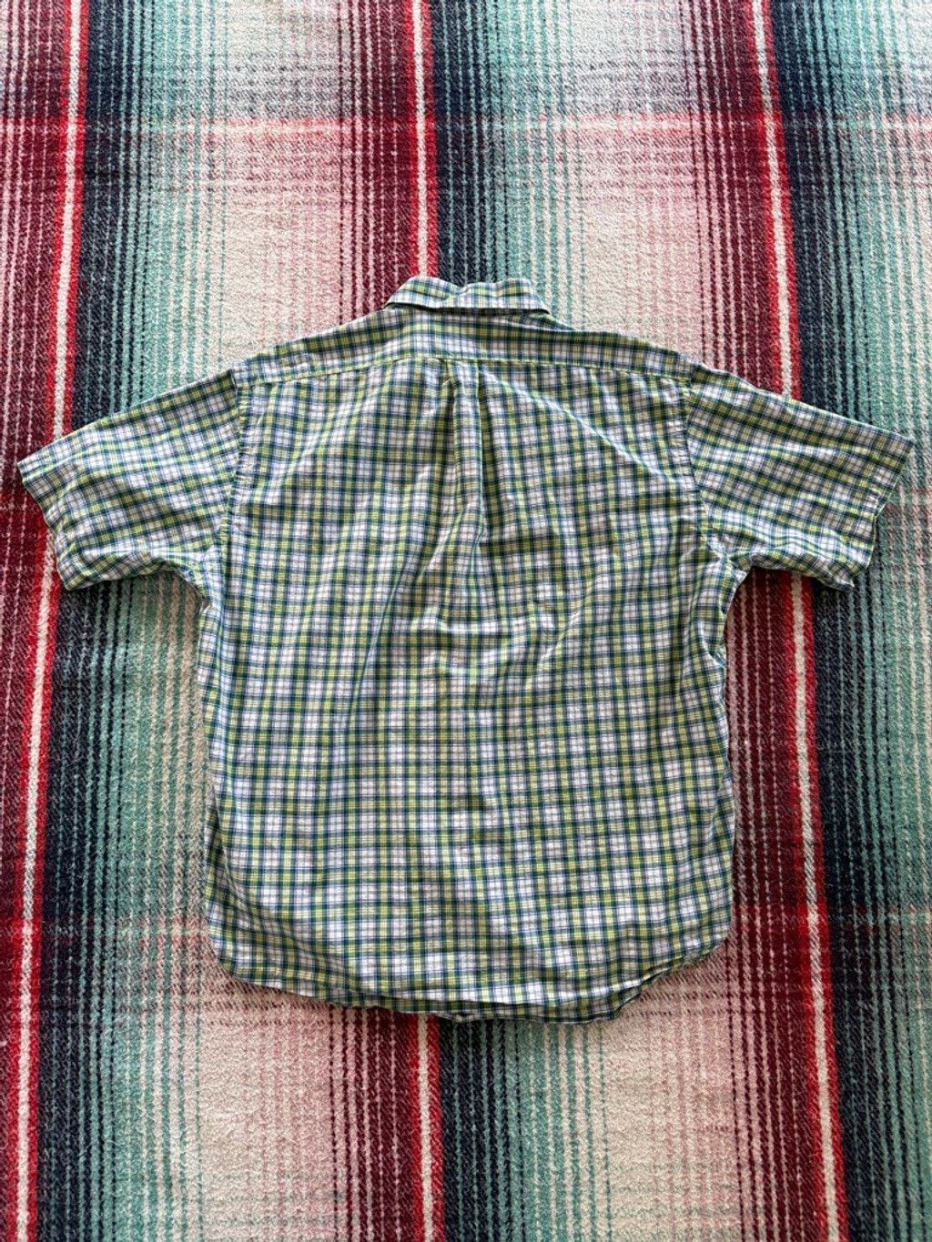 Ralph Lauren × Vintage Men's Ralph Lauren Casual Button Down Shirt L Green Blue Pla Size US L / EU 52-54 / 3 - 3 Thumbnail