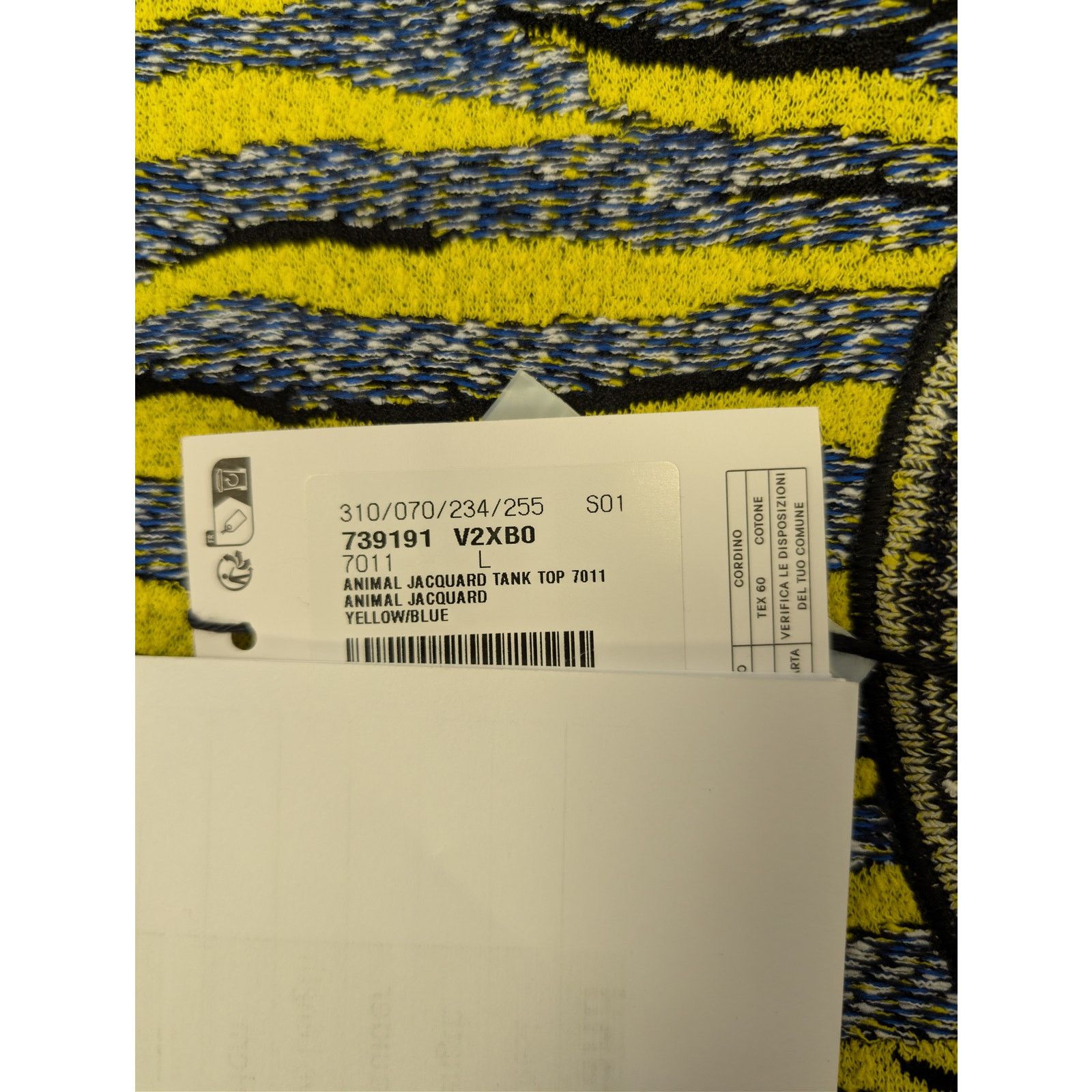 Bottega Veneta o1rshd1 Animal Jacquard Tank Top in Yellow / Blue Size US L / EU 52-54 / 3 - 16 Thumbnail