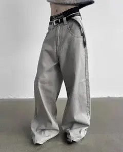 Japanese Brand Chiaki x Emiko Vintage Washed Faded Casual Loose Grey Jeans Size US 32 / EU 48 - 6 Thumbnail