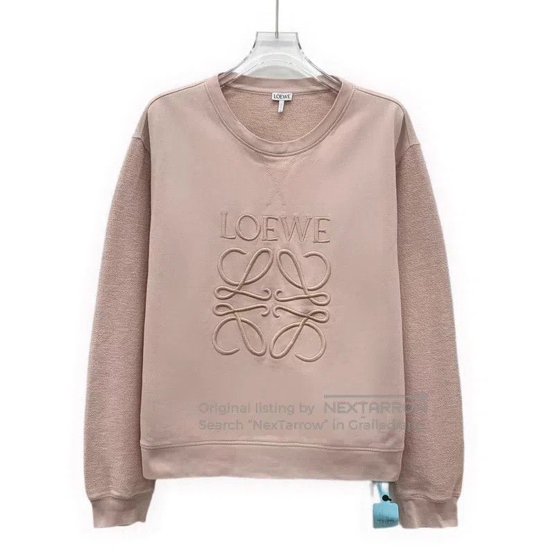 Loewe Loewe Light Pink Logo Embroidered Cotton Long Sleeve Sweat Size M / US 6-8 / IT 42-44 - 1 Thumbnail