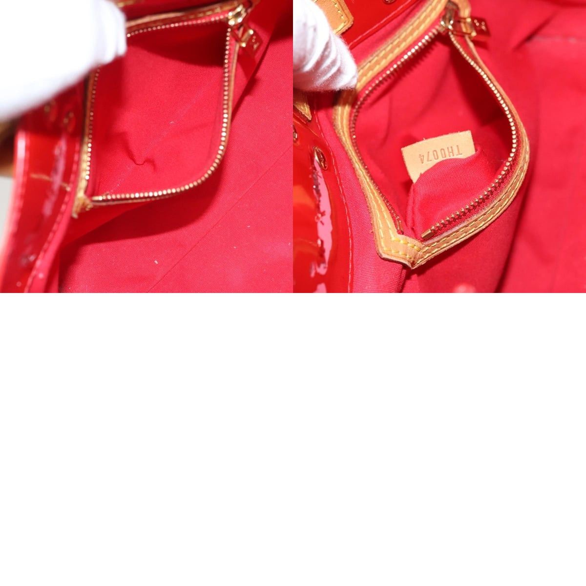 Louis Vuitton LOUIS VUITTON Monogram Vernis Reade PM Hand Bag Red Rouge Size ONE SIZE - 13 Thumbnail